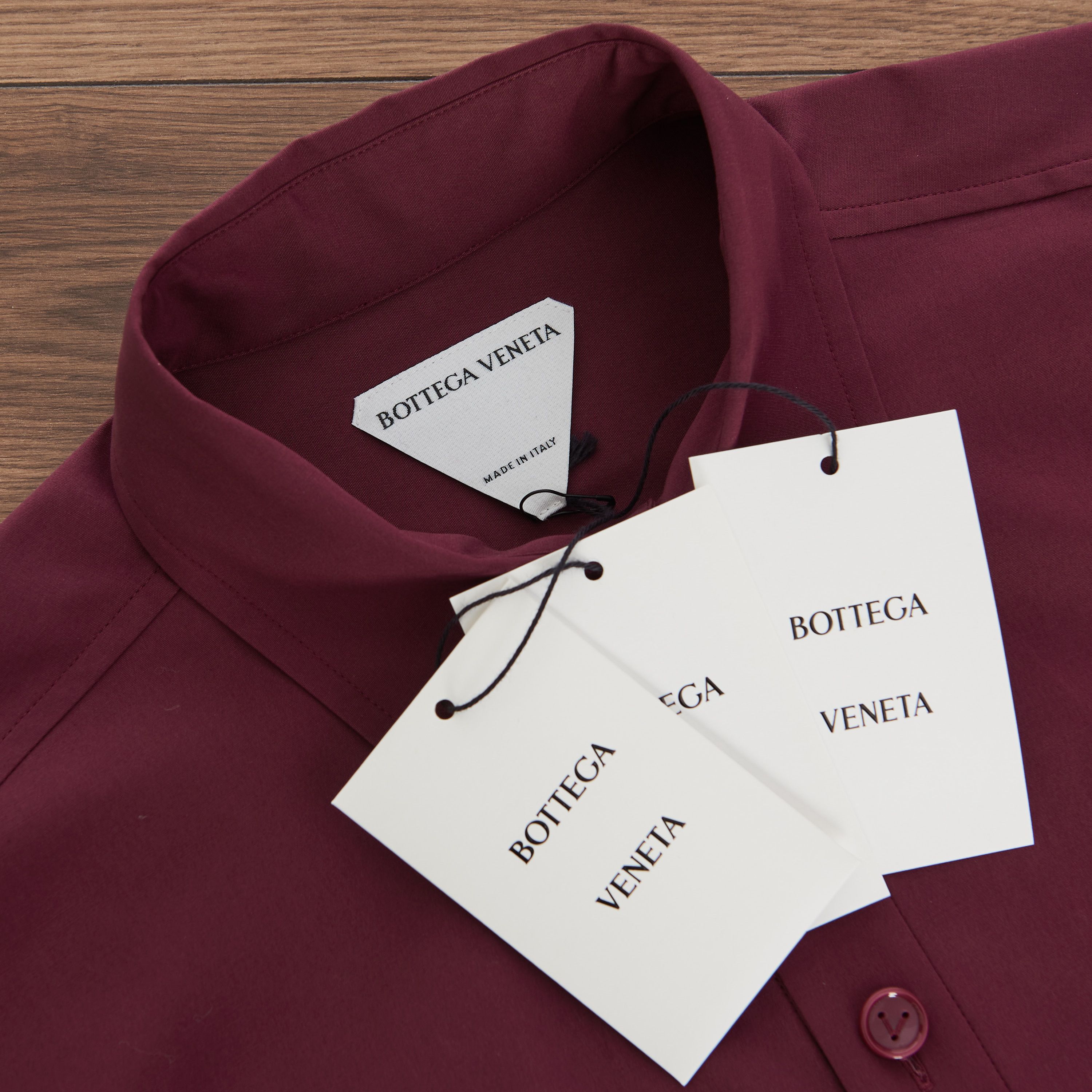 Long Sleeve Compact Stretch Poplin Dress In Bordeaux