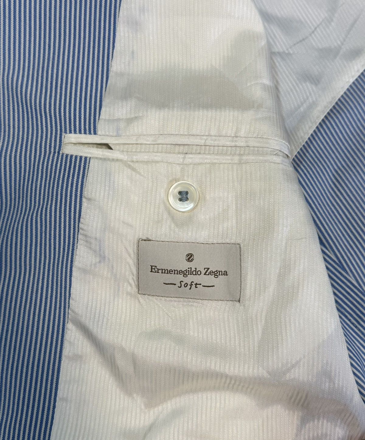Ermenegildo Zegna Ermenegildo Zegna Soft Silk Blazer 52R Seersucker Luxury Size 42R - 6 Thumbnail