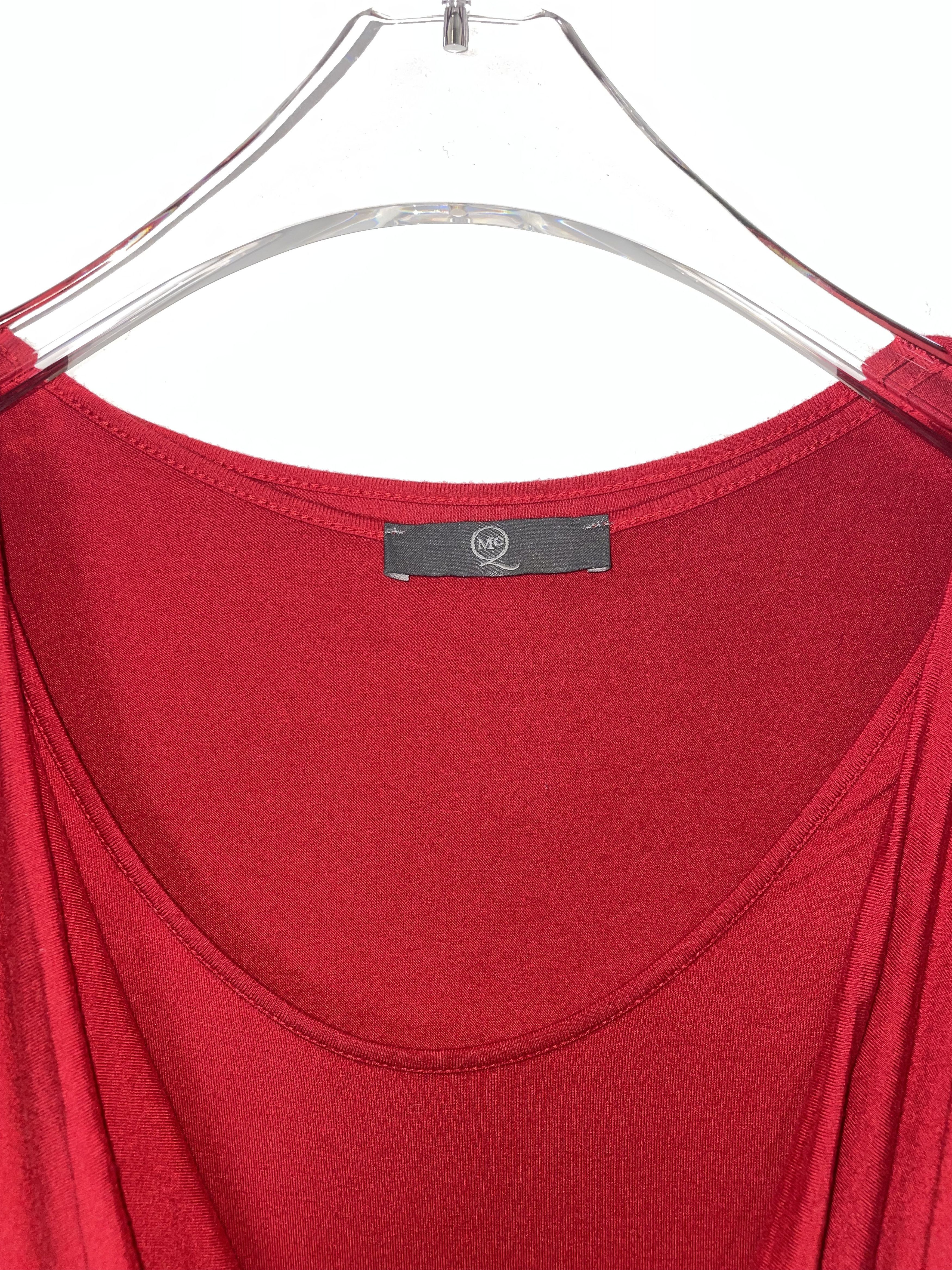 Alexander McQueen × MCQ Red Drape Cotton Jersey Dress - XSmall Size XS / US 0-2 / IT 36-38 - 3 Thumbnail