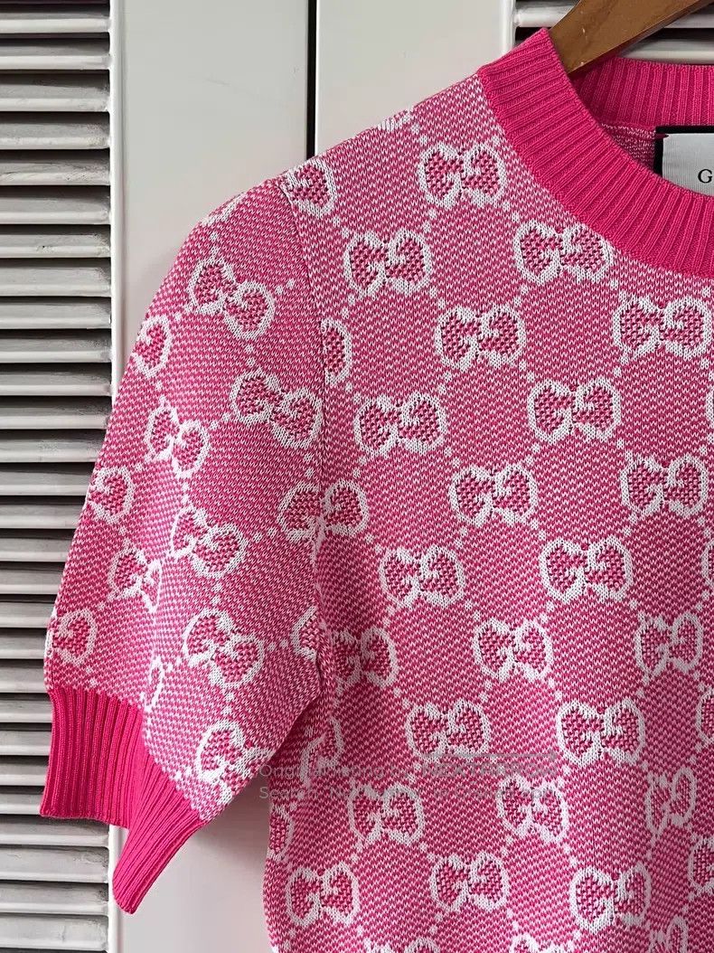 Gucci Gucci Pink knitted short sleeves Size S / US 4 / IT 40 - 4 Thumbnail
