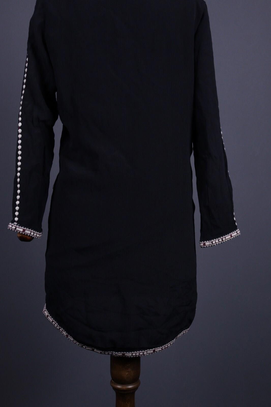 Wilkes Bashford BA&SH Dahlia Black Embroidred V-Neck Robe Dress Size 1 Size M / US 6-8 / IT 42-44 - 10 Thumbnail