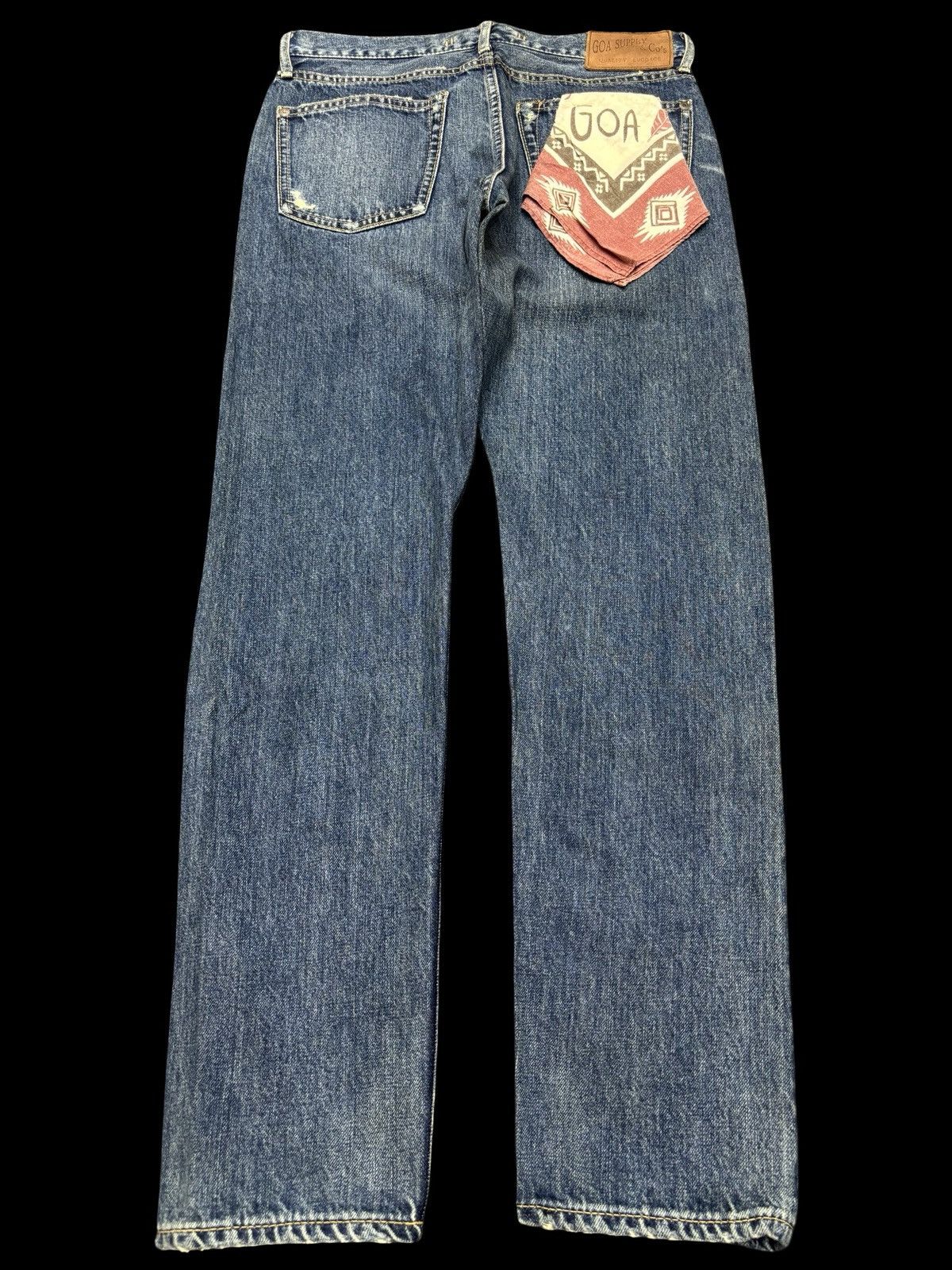 Japanese Brand 💥Insane💥GOA Japan Rare Sick Distressed Selvedge Denim F671 Size US 29 - 1 Thumbnail