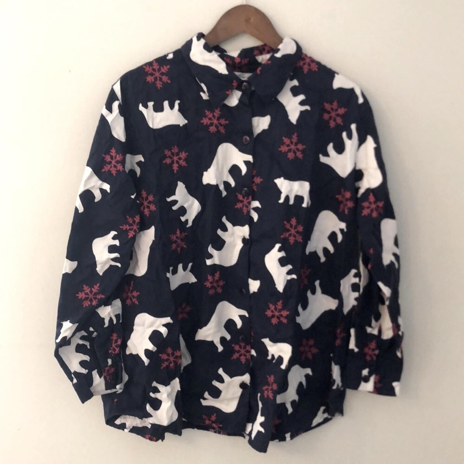 Other All American Comfort Polar Bear Snowflake button up shirt 1X Size XL / US 12-14 / IT 48-50 - 1 Thumbnail