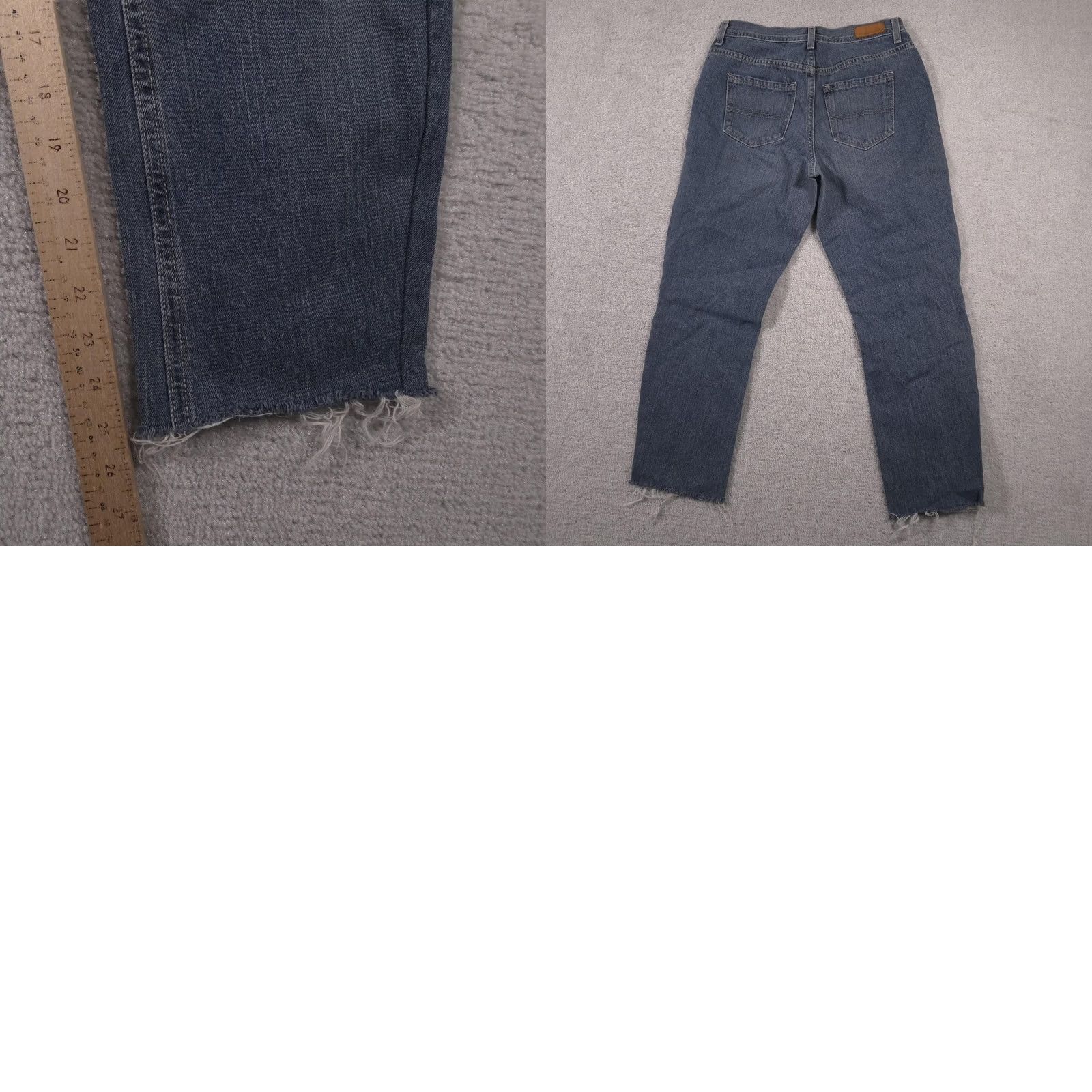 Tommy Hilfiger VINTAGE Tommy Hilfiger Jeans Womens 4 Blue Distressed High Rise Straight Leg Frayed Hem Size 27" / US 4 / IT 40 - 9 Thumbnail
