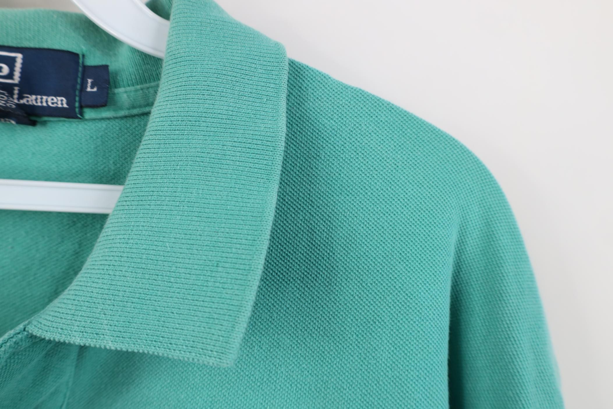 Polo Ralph Lauren Vintage 90s Ralph Lauren Pique Cotton Knit Golf Polo Teal Size US L / EU 52-54 / 3 - 5 Thumbnail