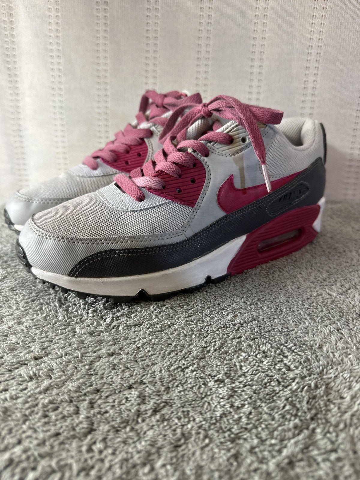 Nike Nike Air Max 90 Essential Running Shoes White Gray Sneakers Size US 8 / IT 38 - 2 Thumbnail