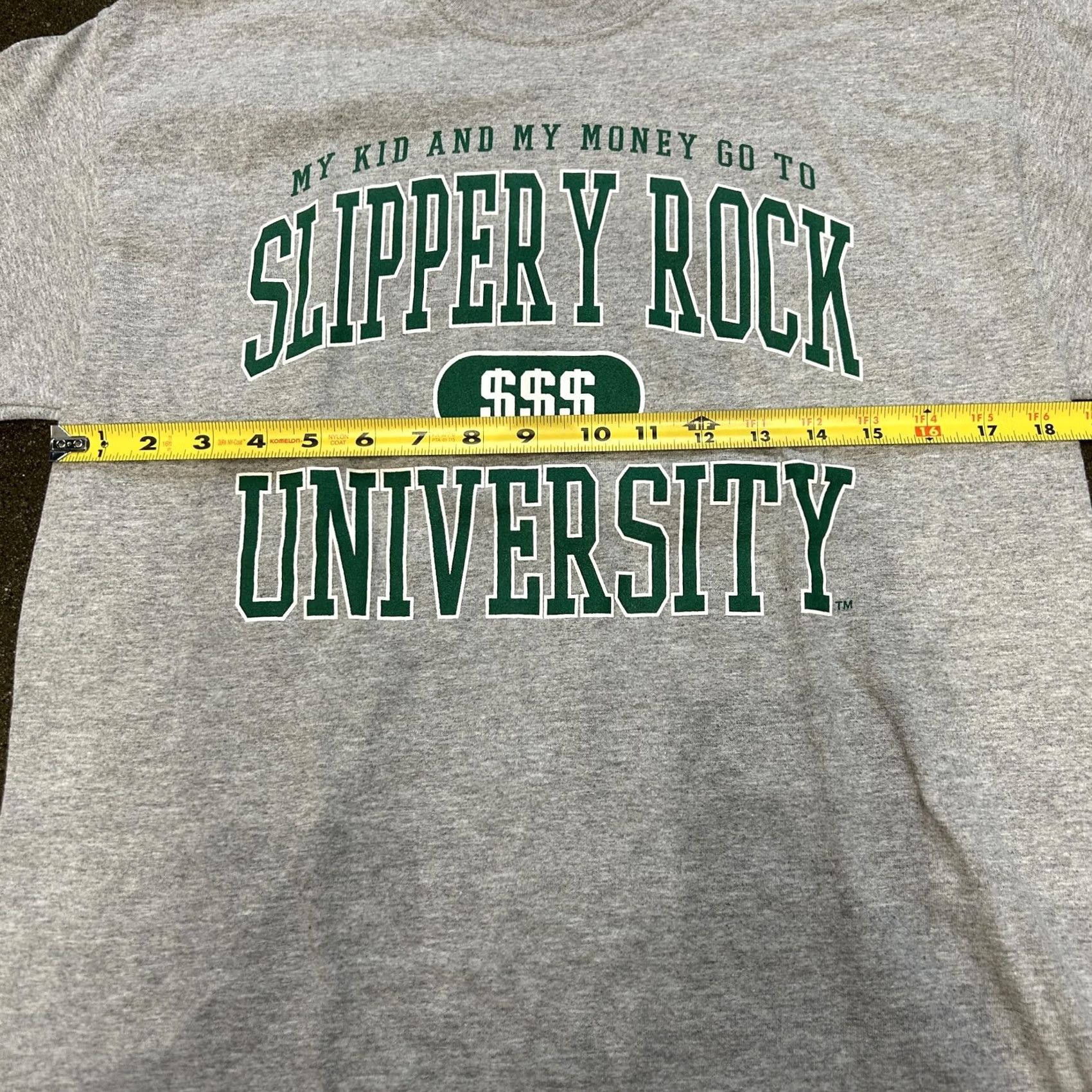 Gildan College Shirt Mens Medium Gray My Kid Money Graphic Slippery Rock University Size US M / EU 48-50 / 2 - 2 Thumbnail