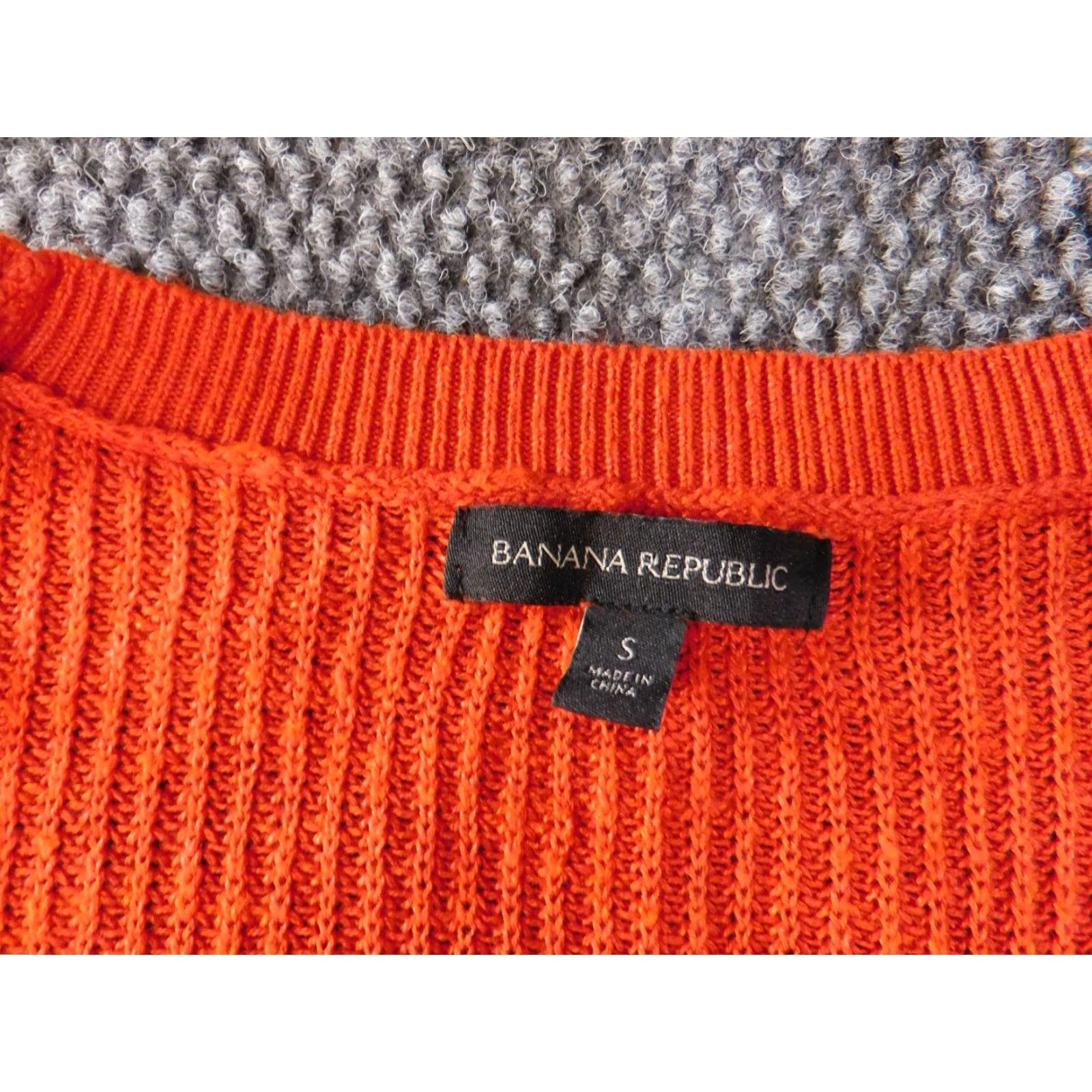 Banana Republic banana republic Womens Sweater Small orange pullover knit Crewneck Linen Viscose Raglan Long Sleeve Cable-Knit Solid Winter Stretch Regular Womens Size S / US 4 / IT 40 - 4 Thumbnail