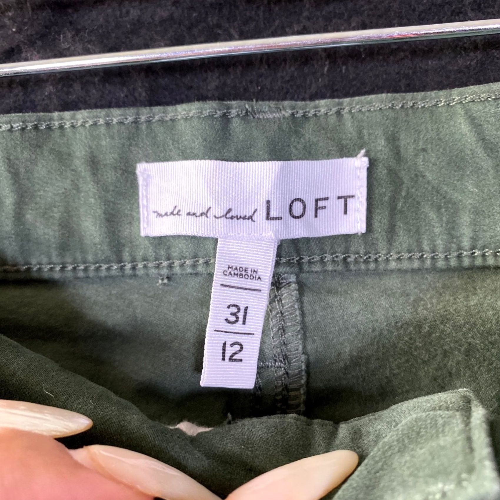 Loft LOFT Womens Jeans Forest Green High Rise Slim Straight Leg Stretch 12 Size 34" / US 12 / IT 48 - 4 Thumbnail