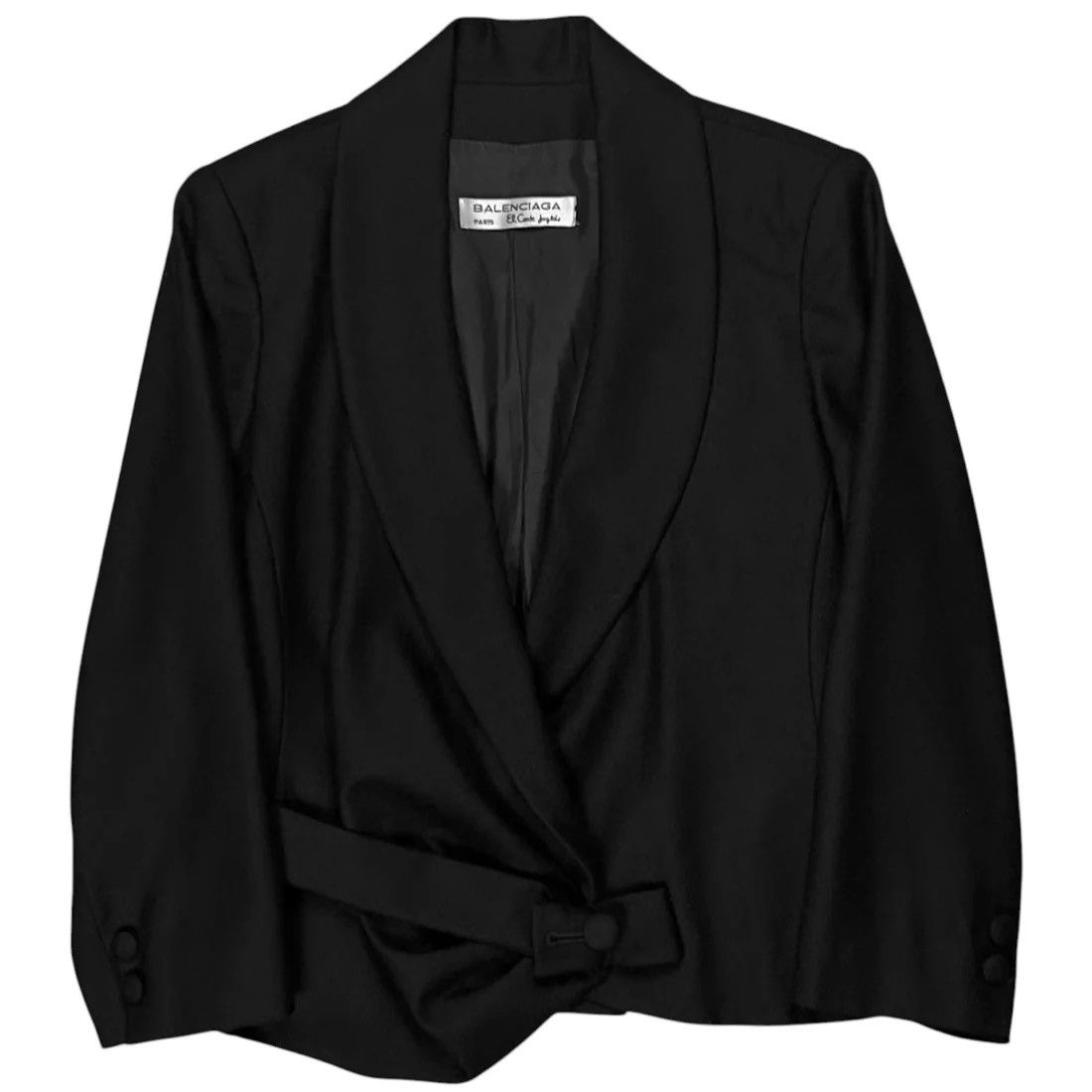 Balenciaga Balenciaga Asymmetric Belted Wool Jacket Size US S / EU 44-46 / 1 - 1 Thumbnail
