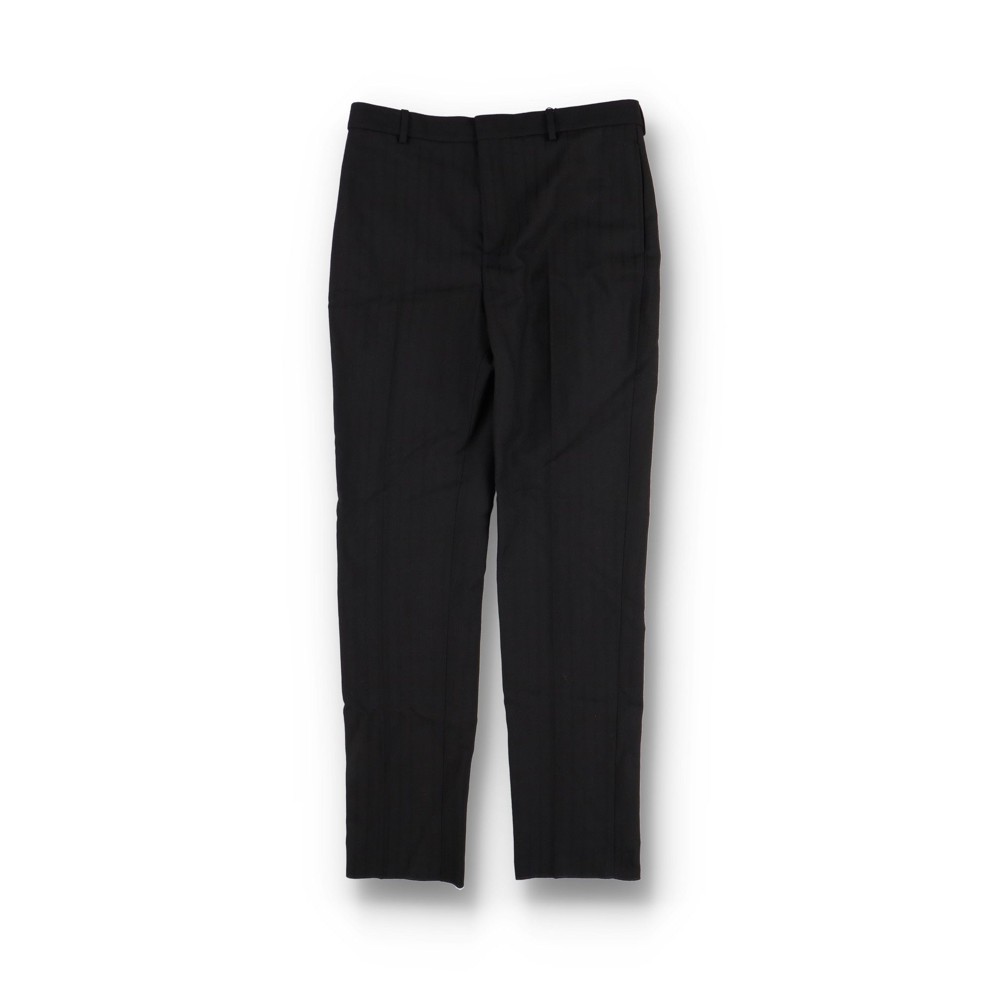 Saint Laurent Paris Black Gabardine Wool Pinstriped Trousers Size US 36 / EU 52 - 2 Thumbnail
