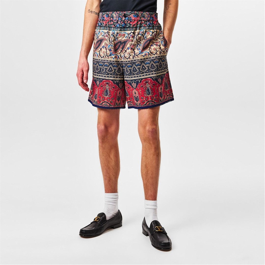 Valentino o1g2r1mq0526 Val Cotton Chino Shorts in Multicolor Size US 32 / EU 48 - 3 Thumbnail