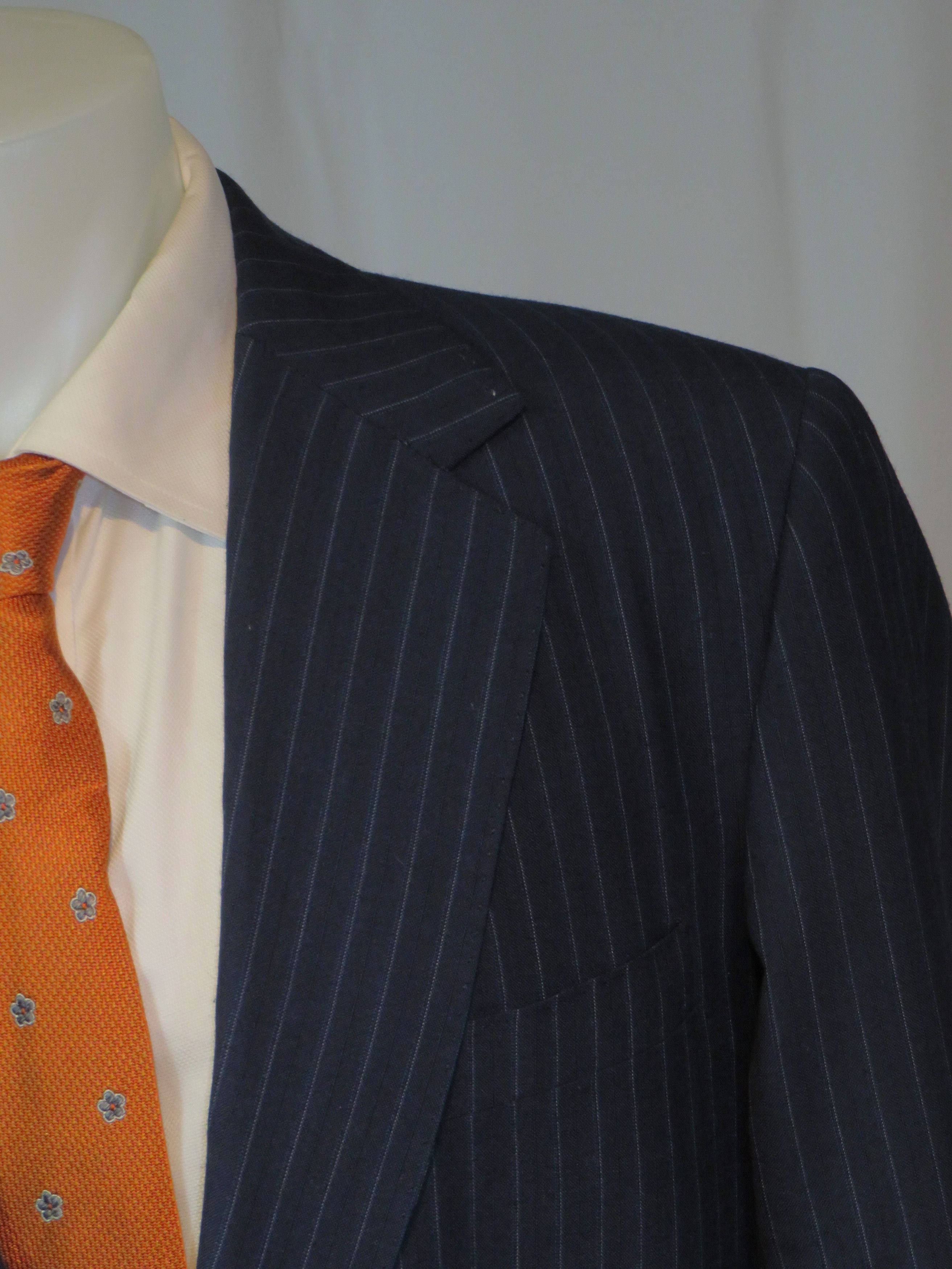 Other Emilio Dormuiel Vintage Blue Striped Two Button Suit 40R Size 40R - 7 Thumbnail