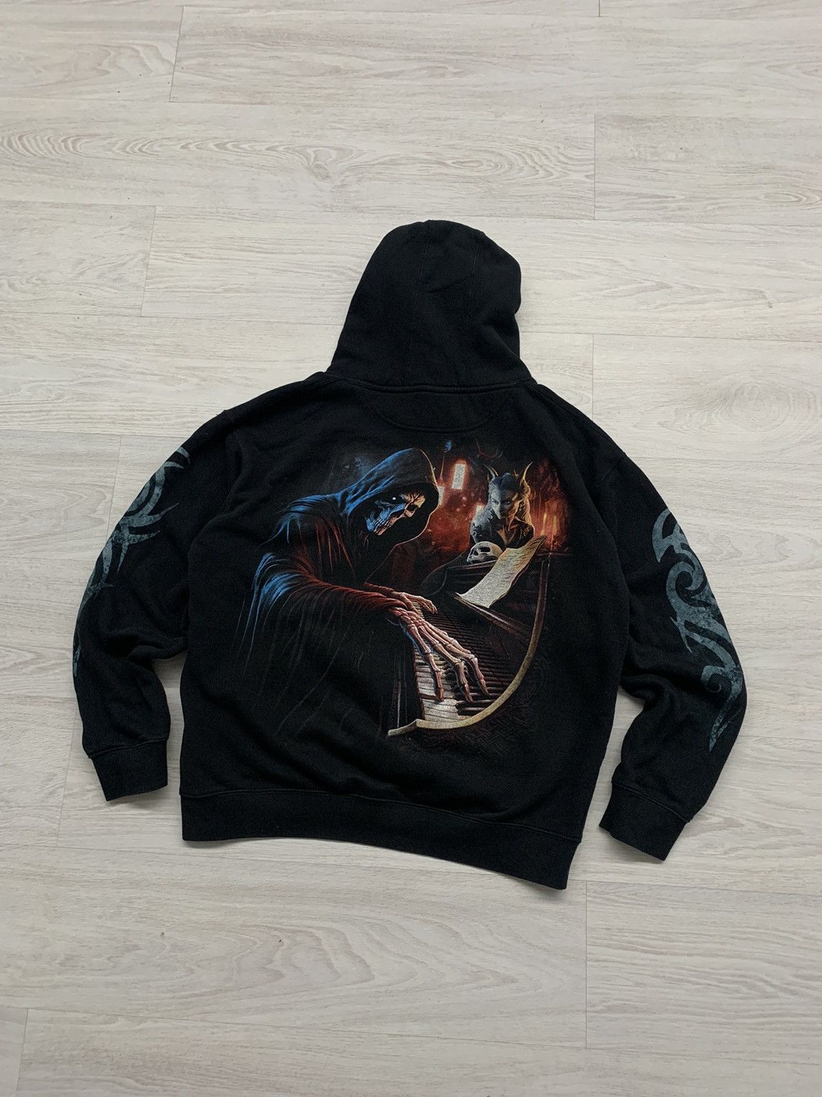 Band Tees × Vintage Vintage spiral skulls hoodie rock band Size US XXL / EU 58 / 5 - 3 Thumbnail
