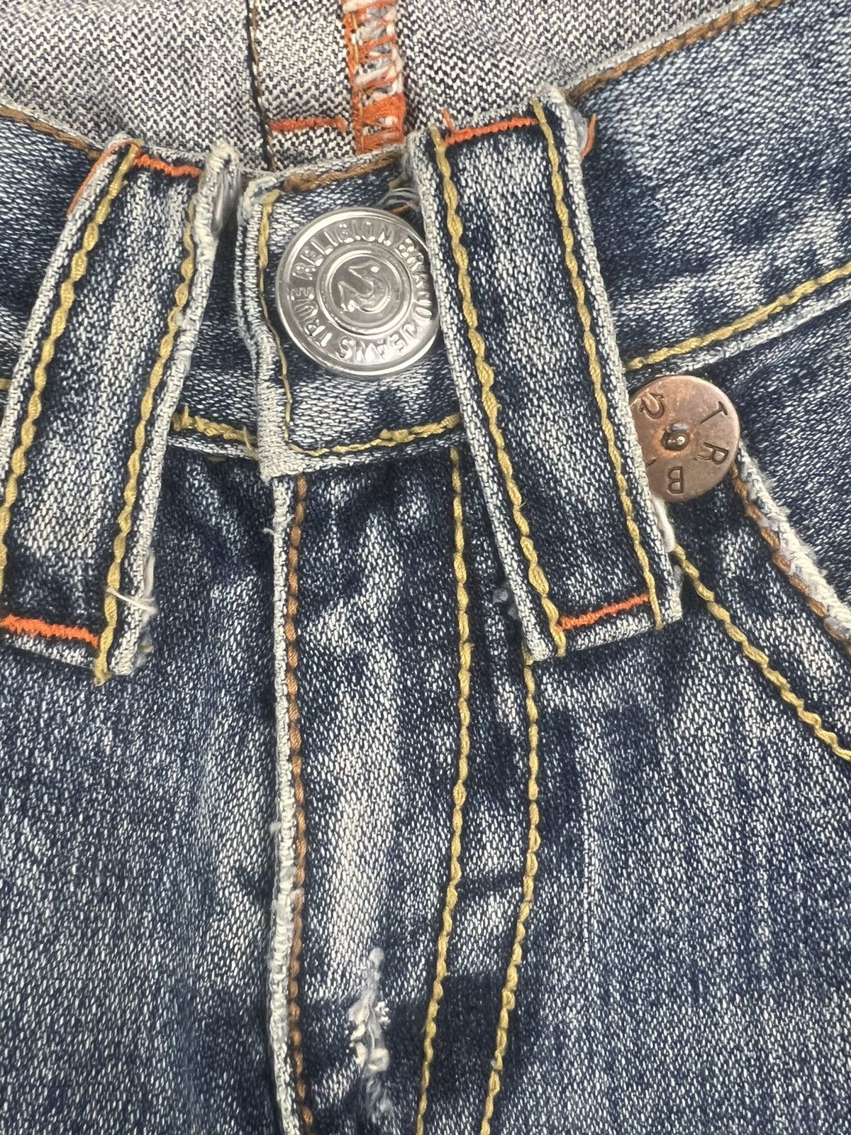 True Religion True Religion Joey Big T Multicolour Embroidery Flare Jeans Size US 31 - 3 Thumbnail