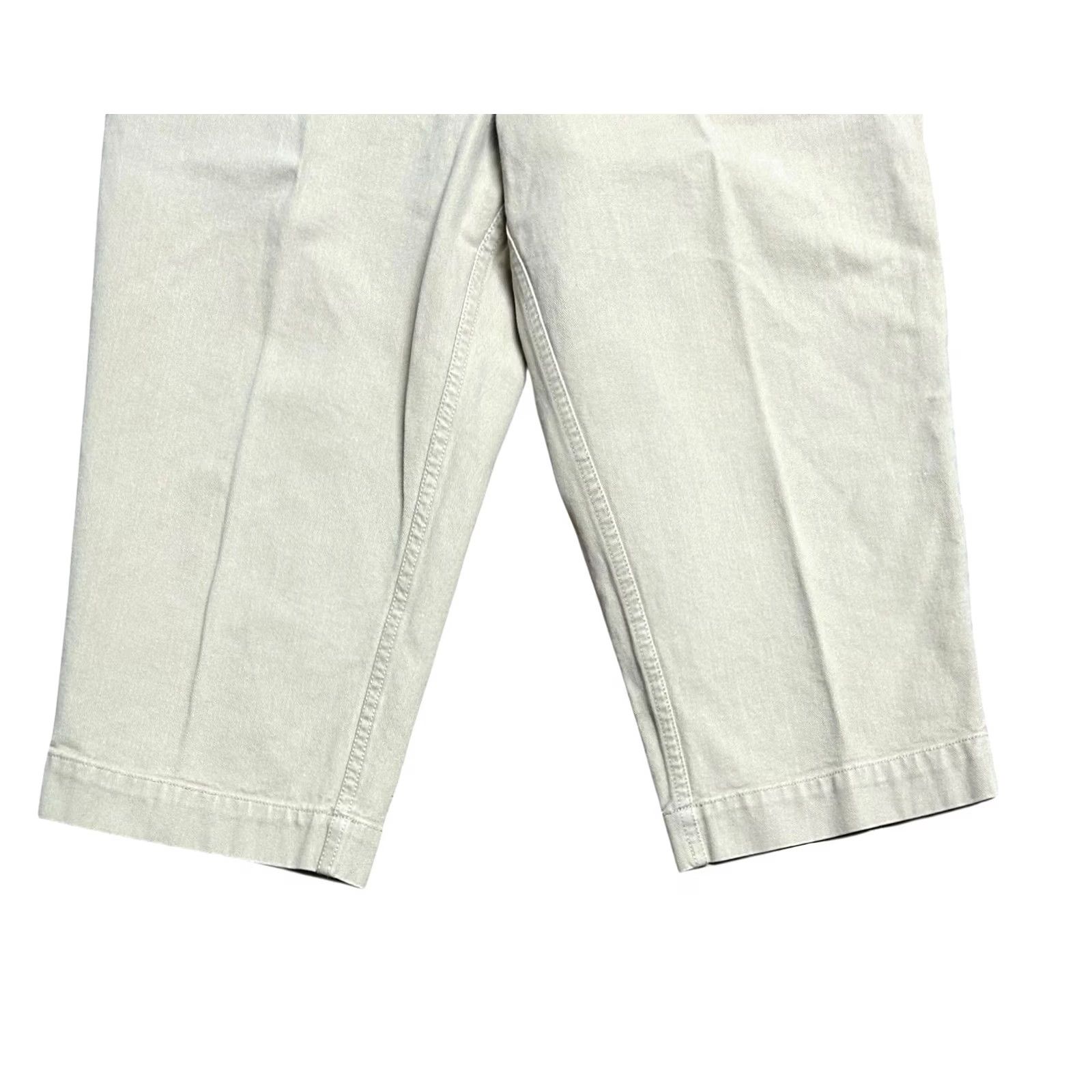 Vintage VINTAGE L.L. Bean Women's Brown Khaki Capri Pants 16P Petites 90s Hong Kong High Waist Straight Leg Pants Women Brown Size 38" / US 16 / IT 52 - 4 Thumbnail