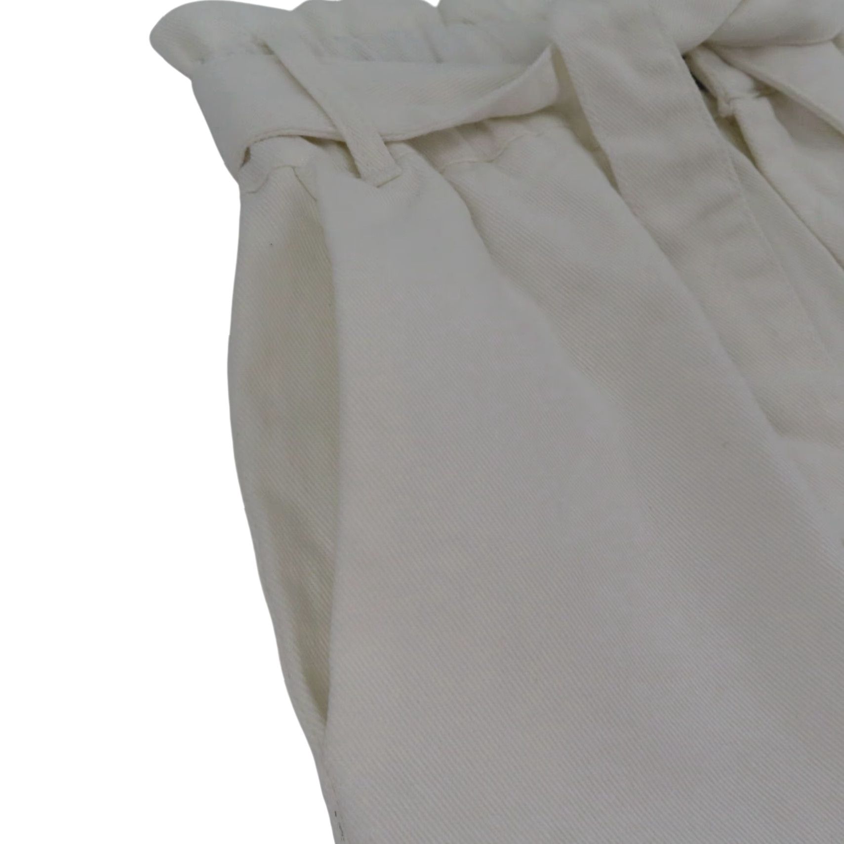 Vintage Draper James Womens Paperbag Shorts Cotton Blend White Denim ShortS Waist Tie NEW Size 28" / US 6 / IT 42 - 6 Thumbnail