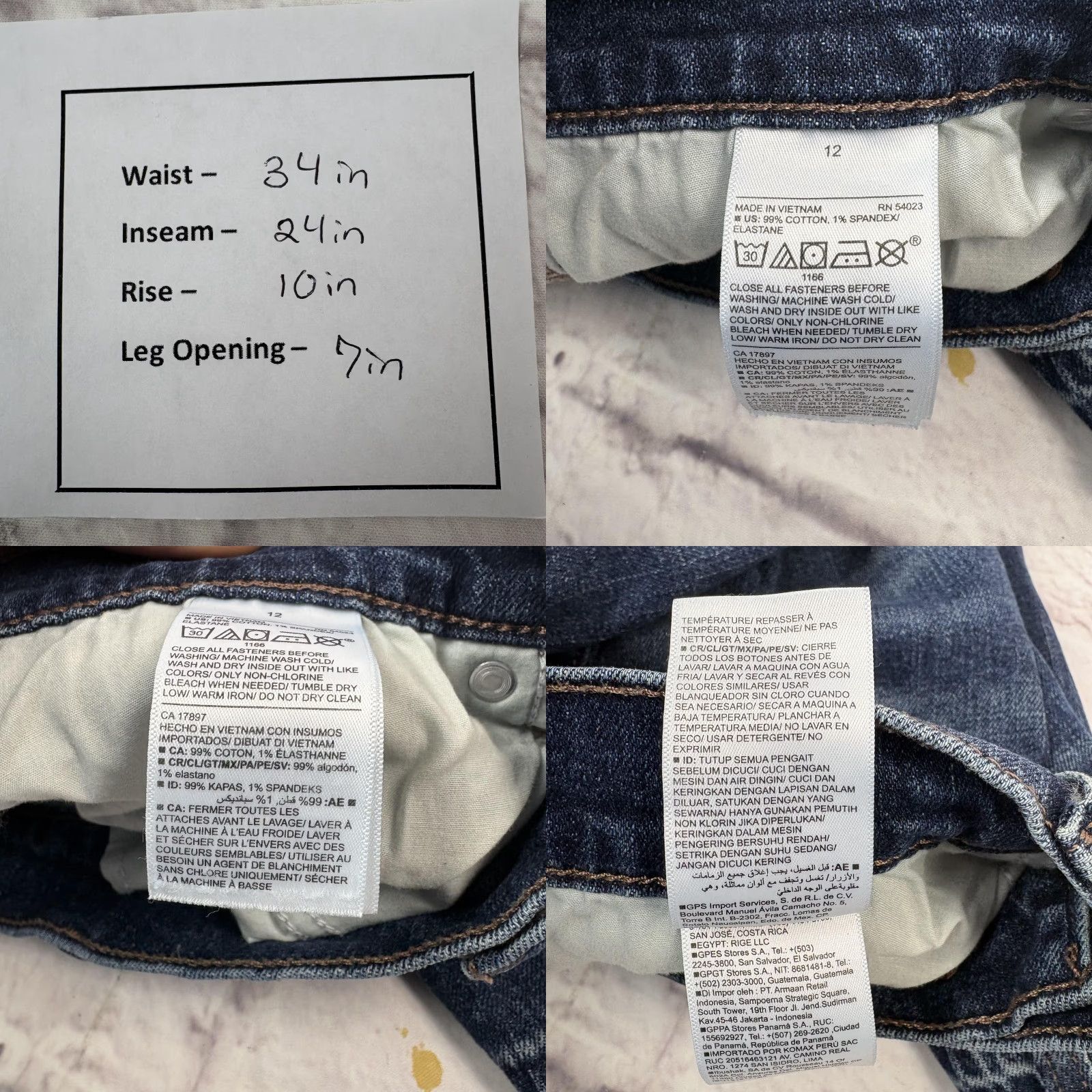 Old Navy Old Navy Jeans Womens 12 Mid Rise Boyfriend Crop Raw Hem 34x24 Blue Denim Jeans Size 34" / US 12 / IT 48 - 9 Thumbnail
