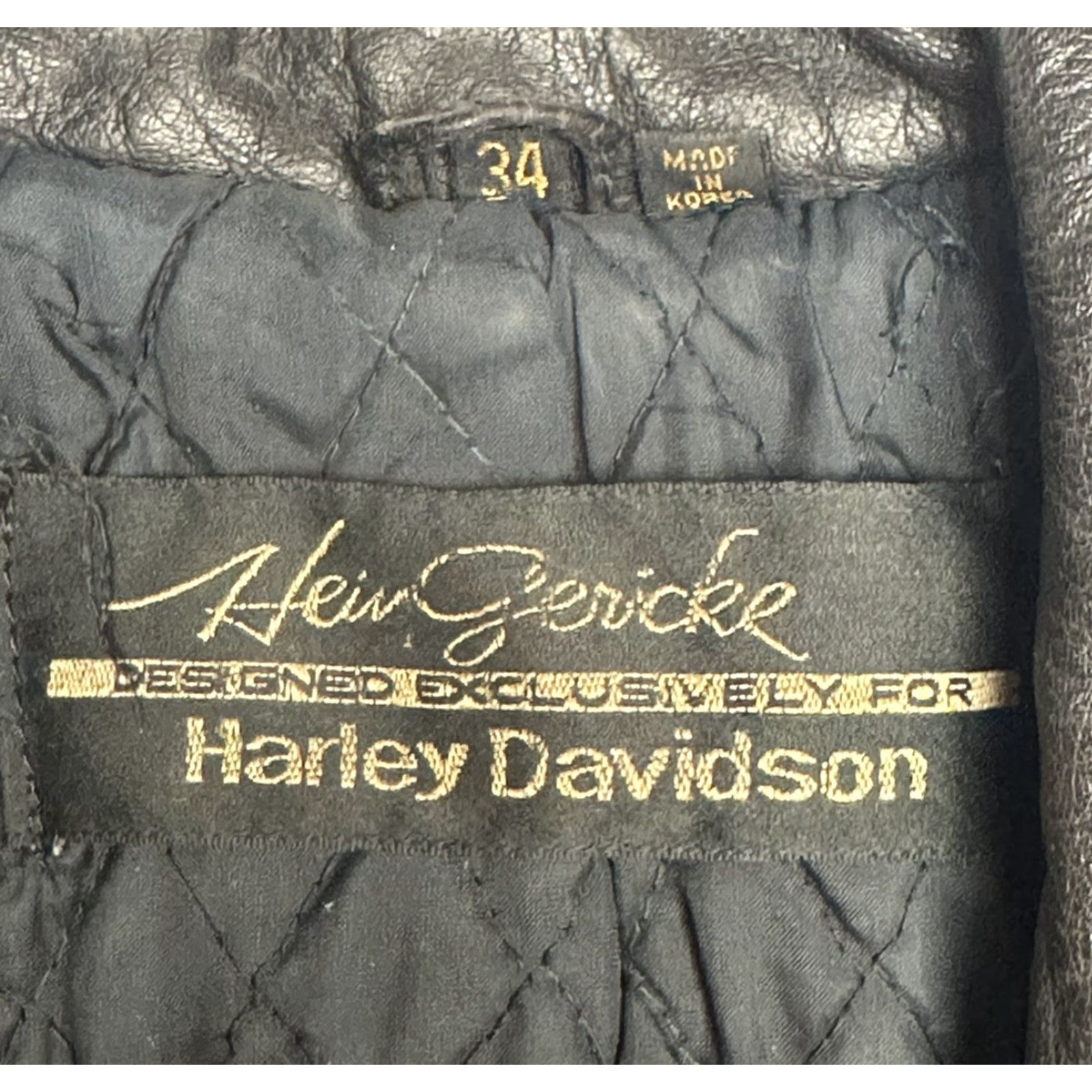 Harley Davidson Hein Gericke Harley Davidson Jacket Leather Biker Moto Lined Quilted 34 Black Unisex Adults Mens Womens Jacket Size XXS / US 00 / IT 34 - 6 Thumbnail