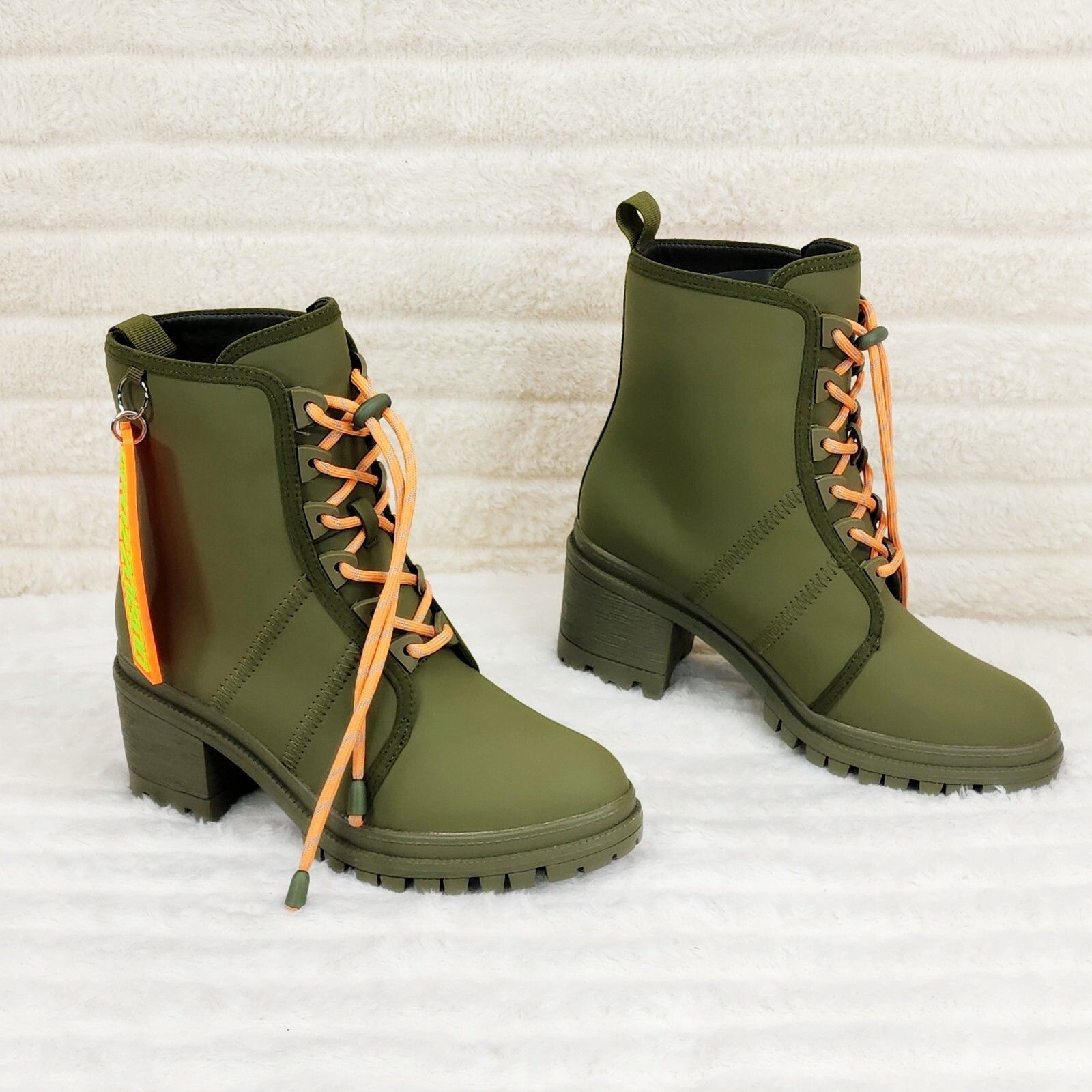 Other Stellar Olive Orange Water Resistant Combat Boots Brand New Size US 11 / IT 41 - 2 Thumbnail