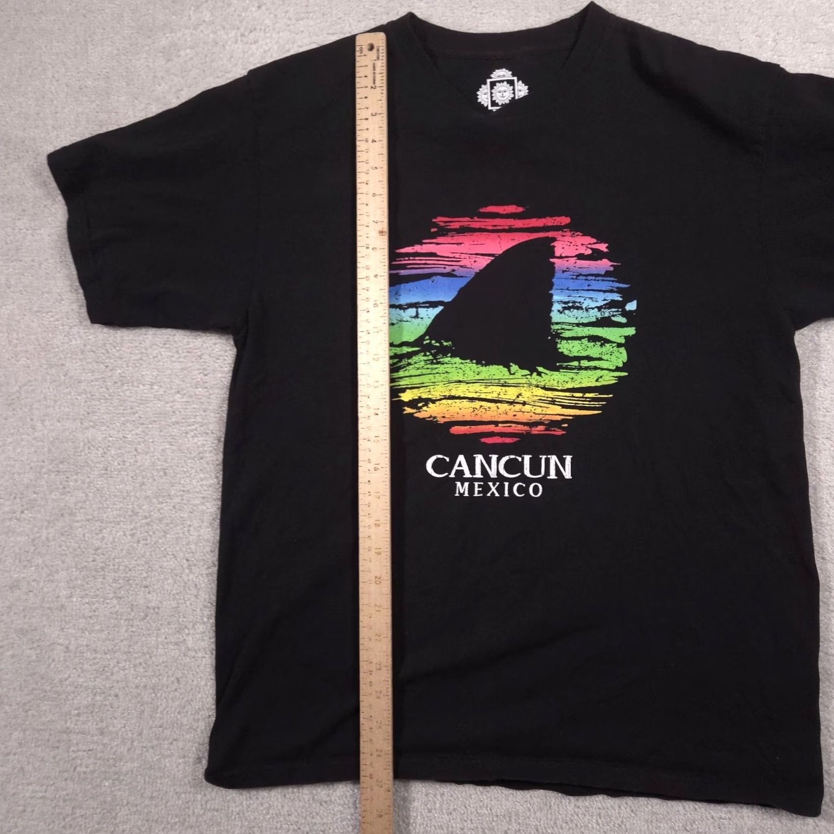 Vintage Los Cinco Soles Shirt Mens Large Black Cancun Mexico Shark Graphic Tee Souvenir Size US L / EU 52-54 / 3 - 6 Thumbnail