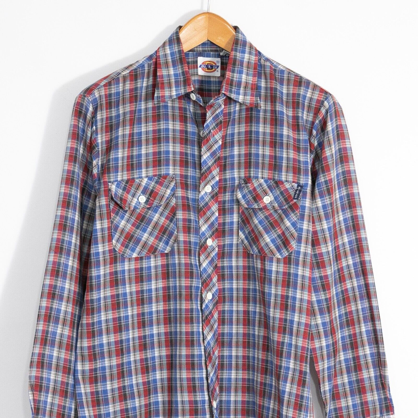 Dickies Vintage Dickies Button Up Plaid Shirt Medium Distressed Red Size US M / EU 48-50 / 2 - 2 Thumbnail
