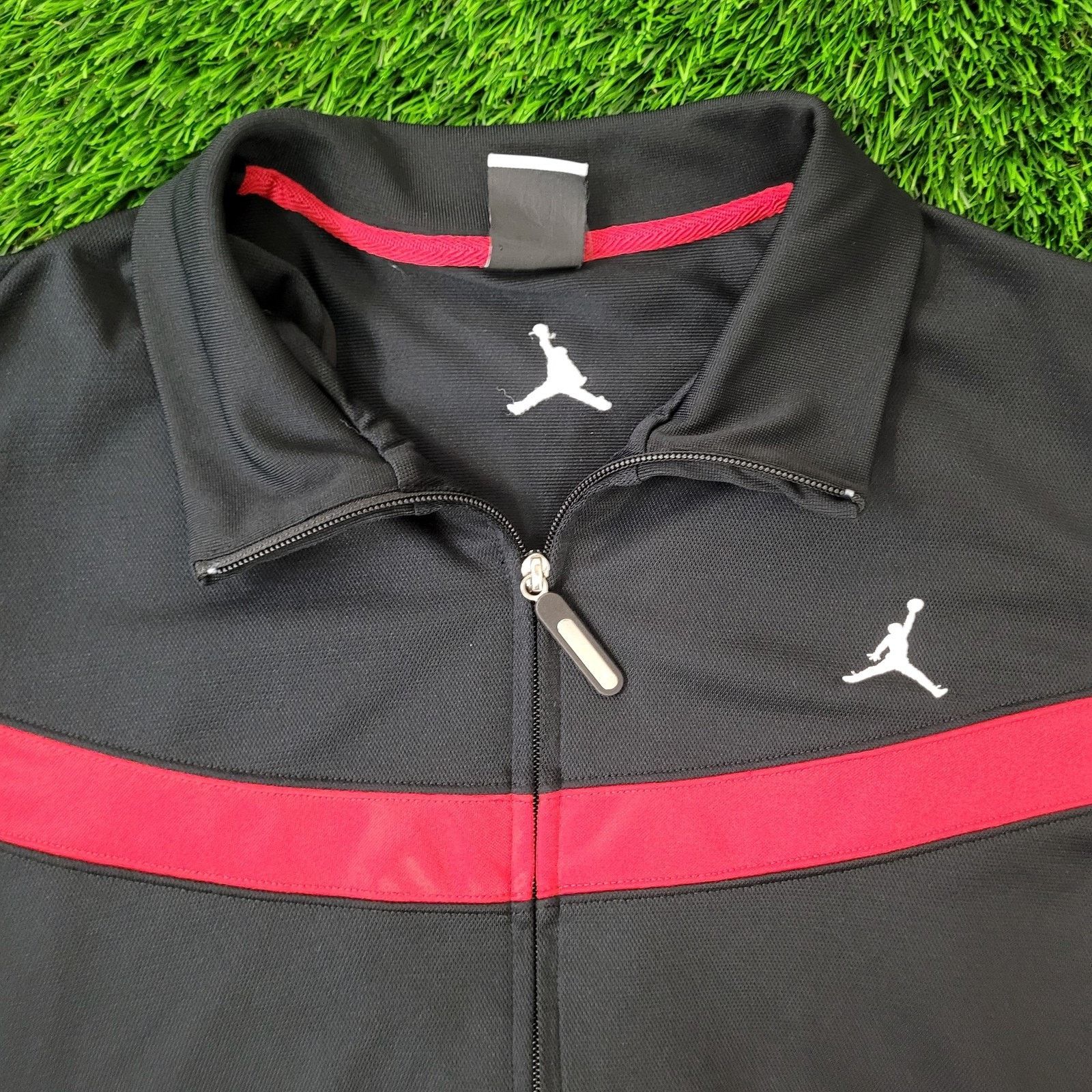 Vintage NIKE Jordan Jumpman Track Jacket Large 25x27 Baggy Black Red Size US L / EU 52-54 / 3 - 9 Thumbnail