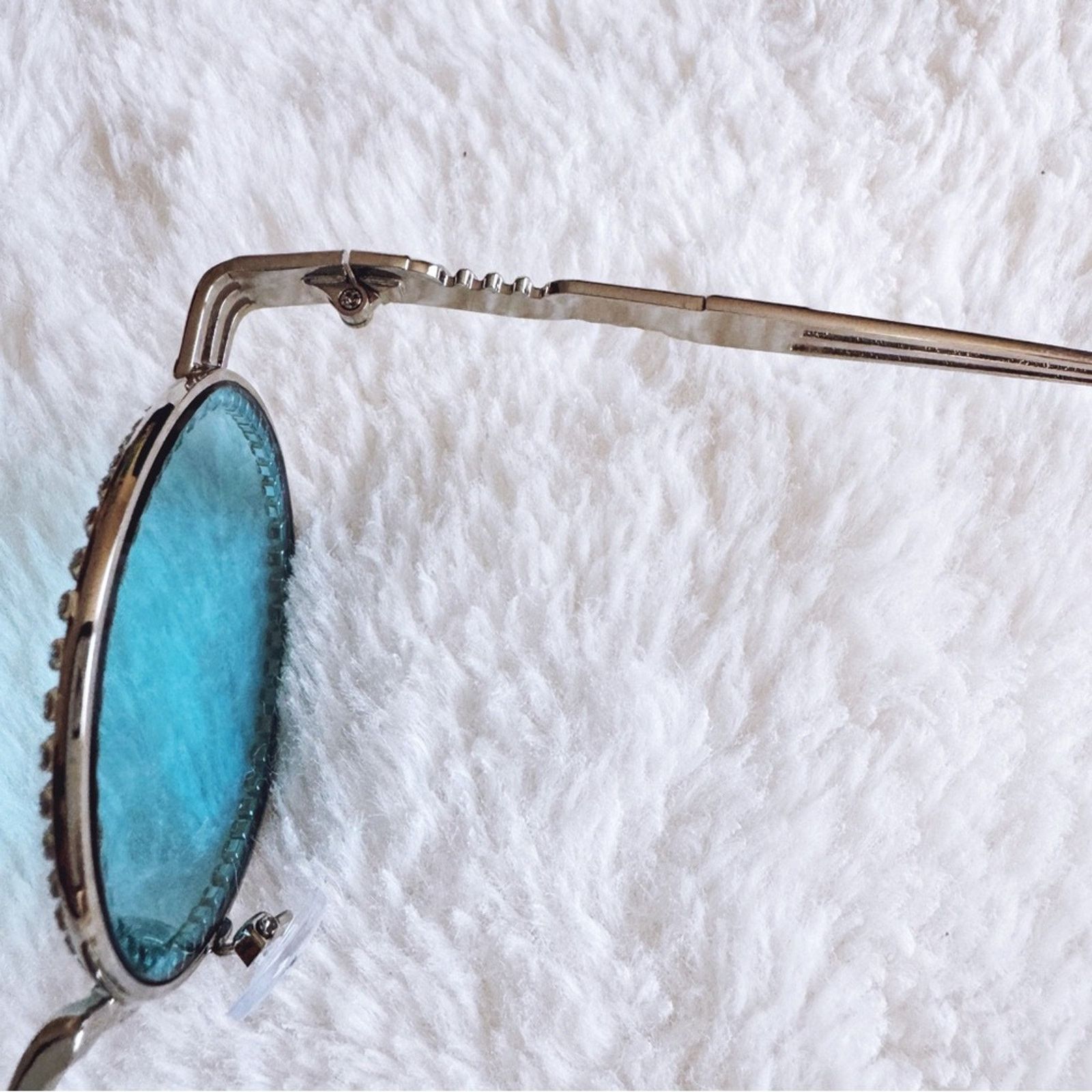 Other Kate Clear Blue Round Sunglasses Size ONE SIZE - 7 Thumbnail