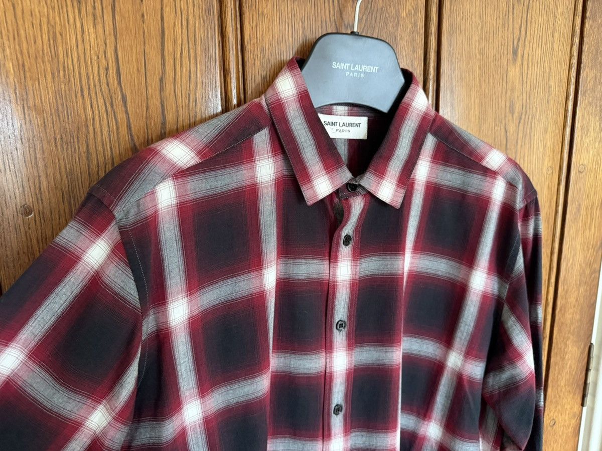 Saint Laurent Paris FW14 Saint Laurent Hedi Slimane red black flannel shirt 40 Size US L / EU 52-54 / 3 - 7 Thumbnail