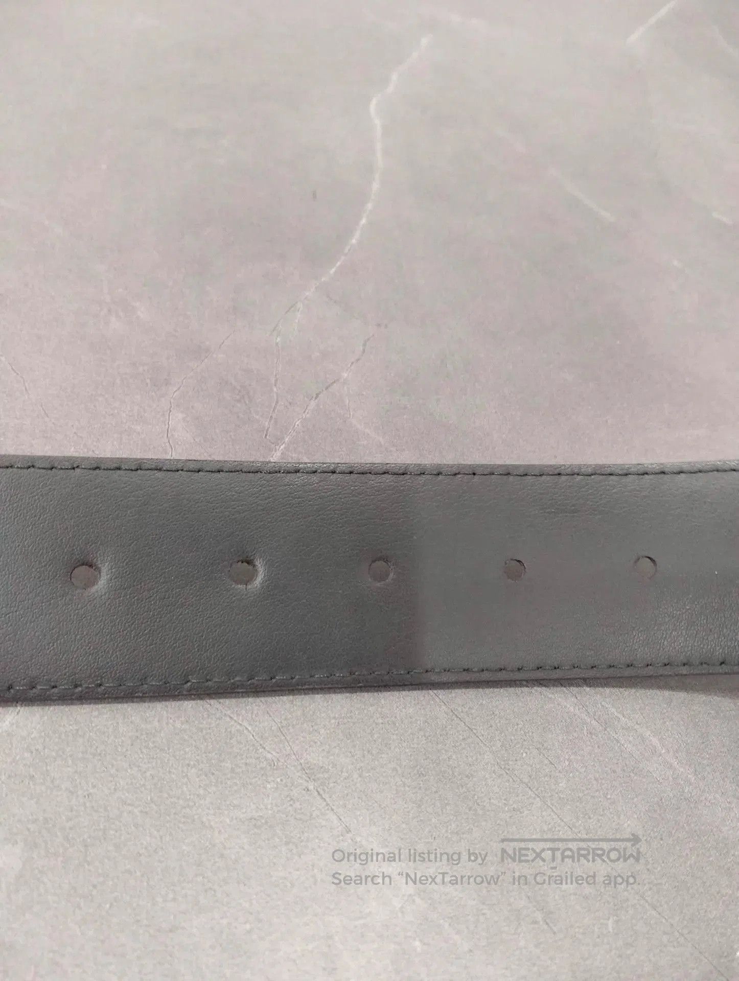 Louis Vuitton Gray Belt with Engraved Buckle. Size ONE SIZE - 5 Thumbnail