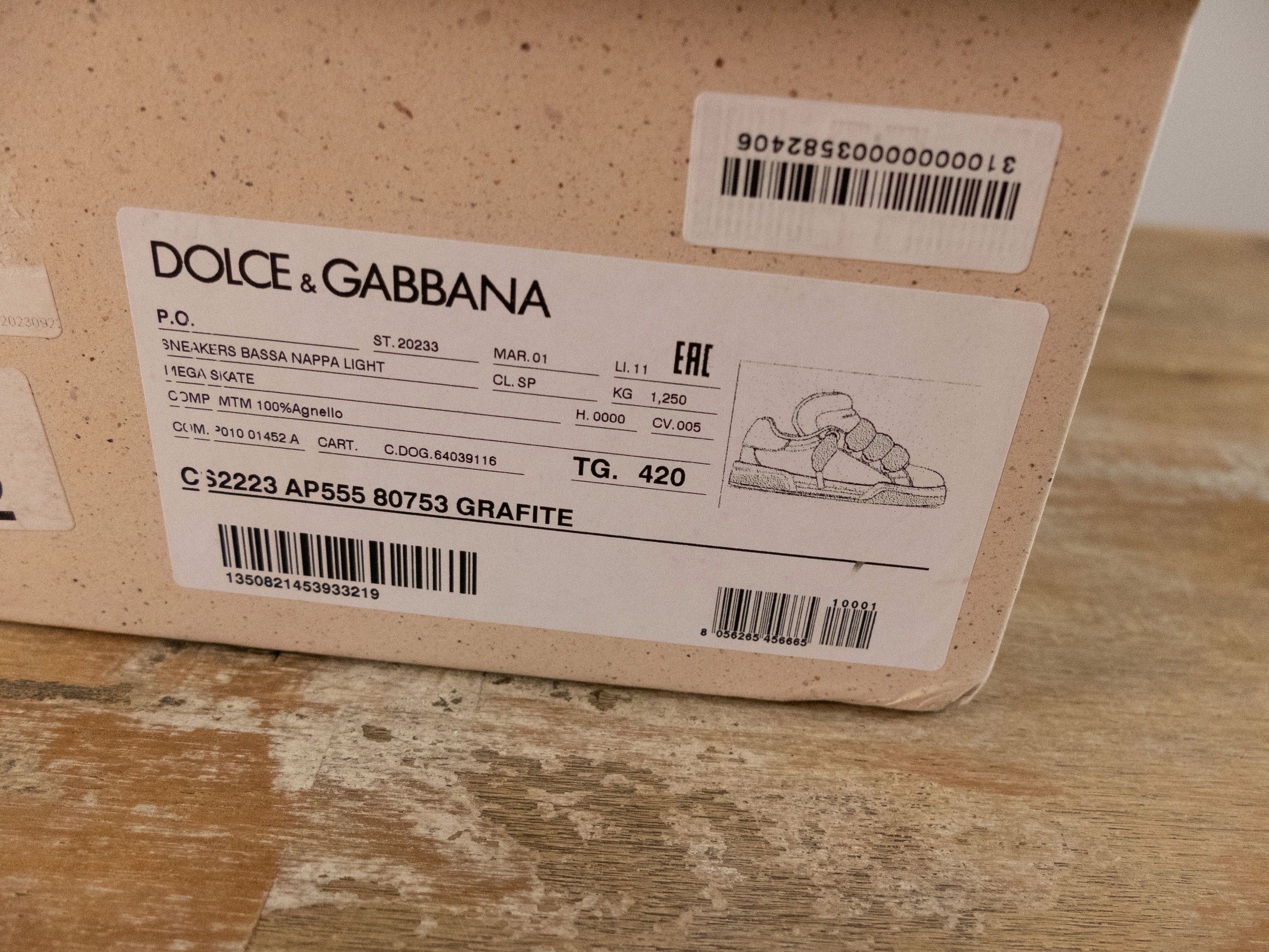 Dolce & Gabbana DOLCE & GABBANA SNK gray Mega Skate leather sneakers Size US 9 / EU 42 - 11 Thumbnail