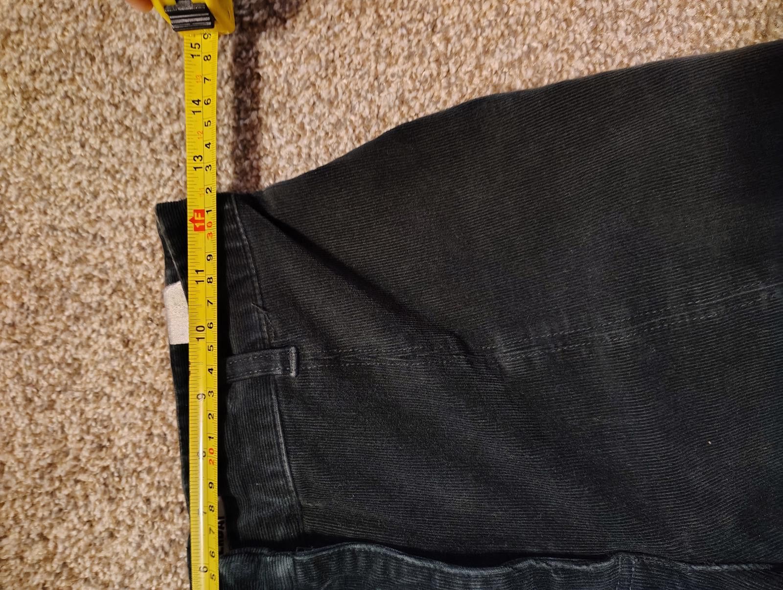 Designer Weekday Dark Green Corduroy Pants Flared Ziper Size XS 25W Size 25" / US 0 / IT 36 - 4 Thumbnail