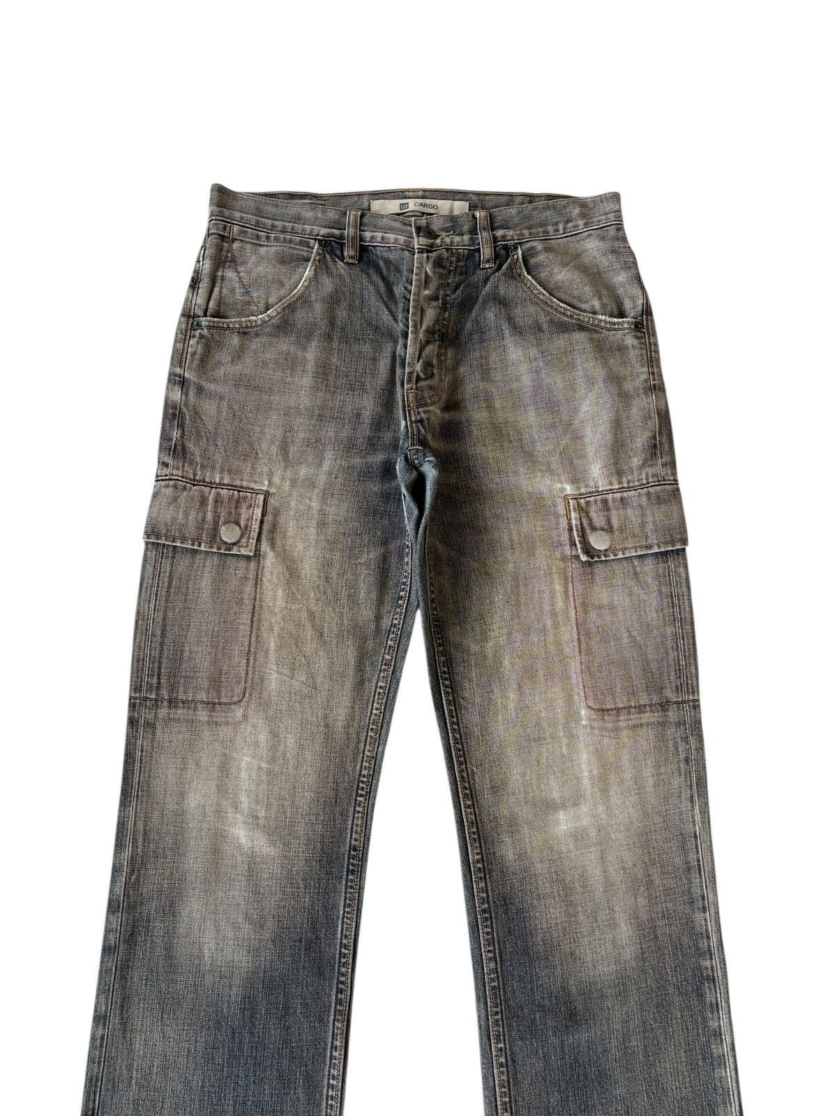 Kapital RARE💥GAP CARGO FADED WASHED DENIM CARGO JEANS WORKWEAR Size US 32 / EU 48 - 3 Thumbnail