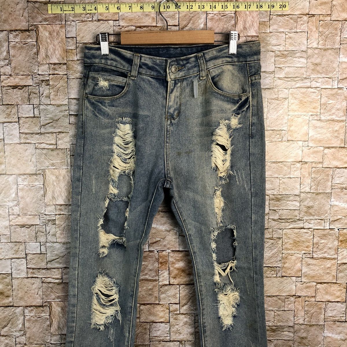 Japanese Brand Zichen Jeans Distressed Denim Pants #A129 Size US 31 - 2 Thumbnail