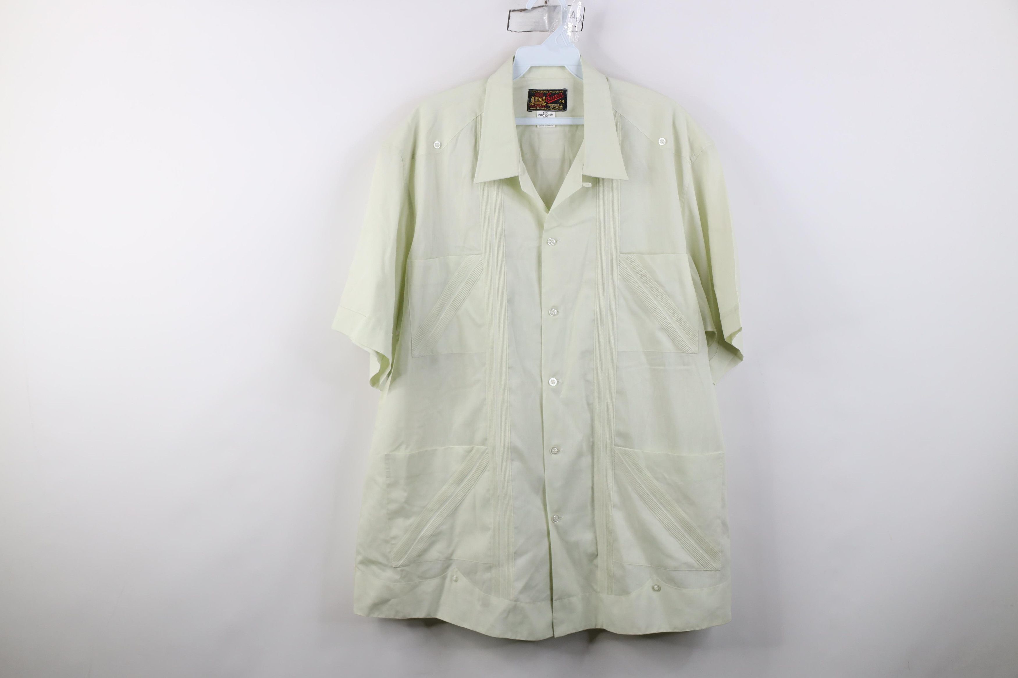Vintage Vintage 70s Rockabilly Guayabera Beach Wedding Button Shirt Size US XXL / EU 58 / 5 - 1 Thumbnail