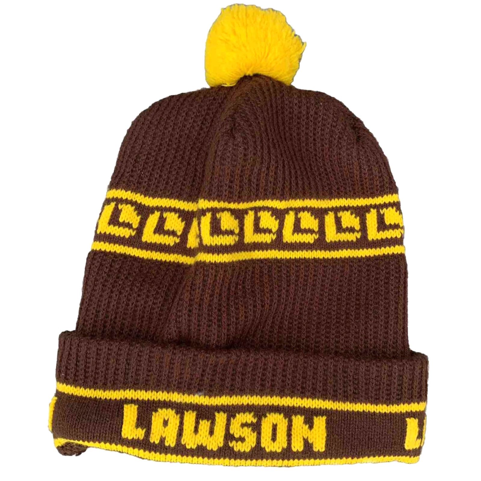 Logo 7 VINTAGE Lawson Beanie Pom Pom Hat Knit Logo Spellout 70s 80s 1970s 1980s Size ONE SIZE - 3 Thumbnail
