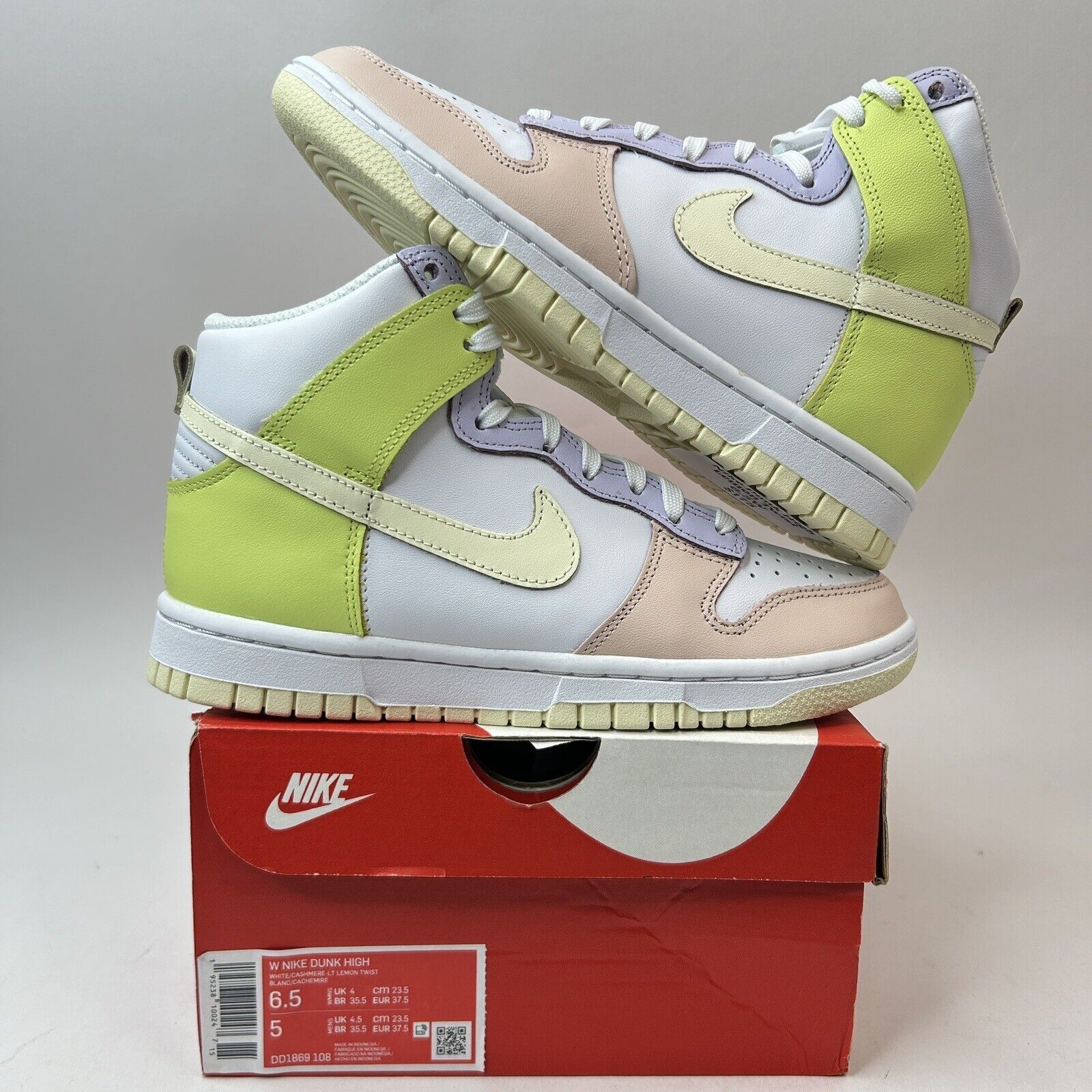 Nike Nike Dunk High WMNS “Cashmere/Lemon Twist” 2023 Size US 6.5 / IT 36.5 - 1 Thumbnail