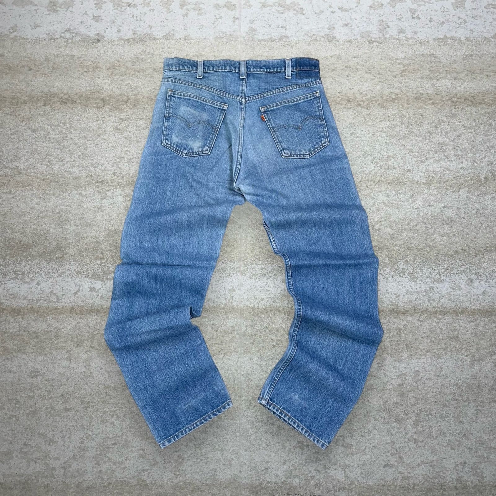 image of Crazy Vintage 70's Levis Jeans Orange Tab Straight Medium in Blue, Men's (Size 34)