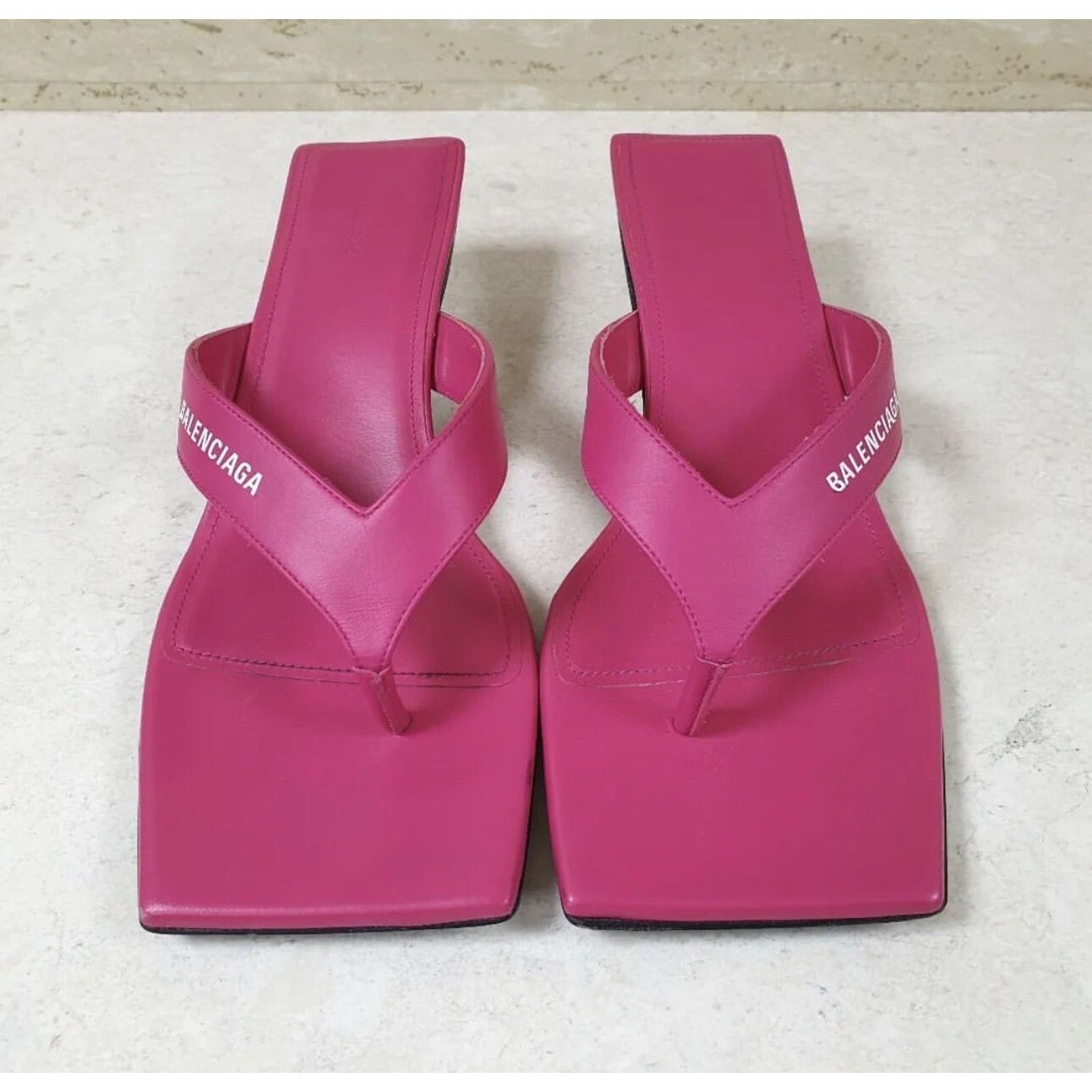 Balenciaga Balenciaga Pink Leather Mules Sz.38 Size US 8 / IT 38 - 3 Thumbnail
