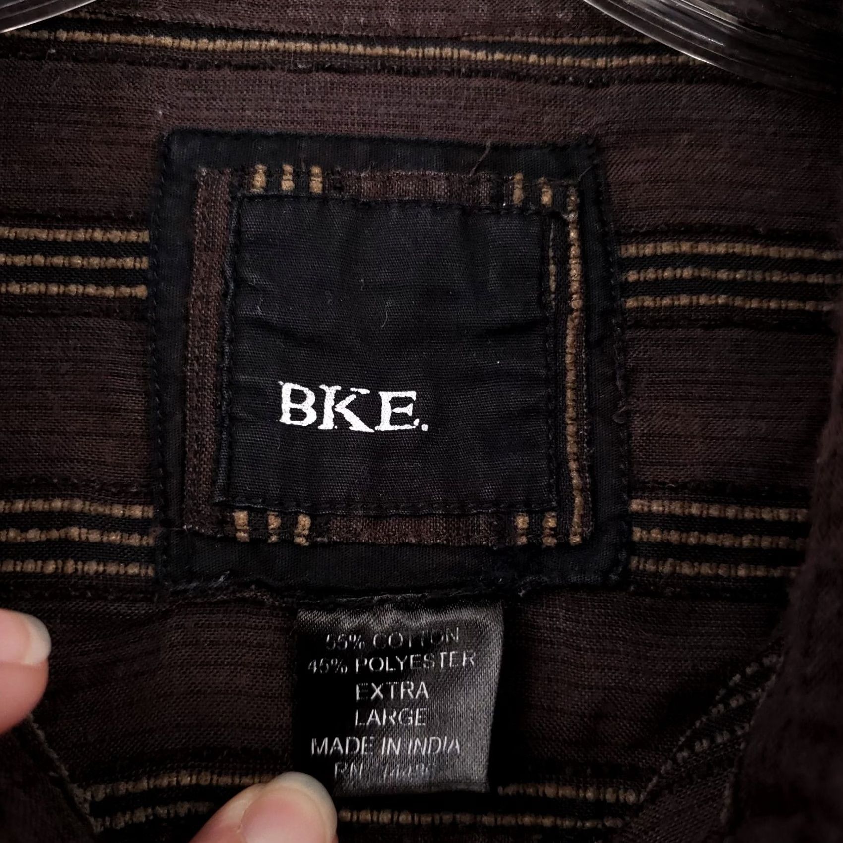 Vintage BKE Buckle Button Up Shirt Mens XL Brown Slim Fit Long Sleeve Collared Y2K Size US XL / EU 56 / 4 - 6 Thumbnail