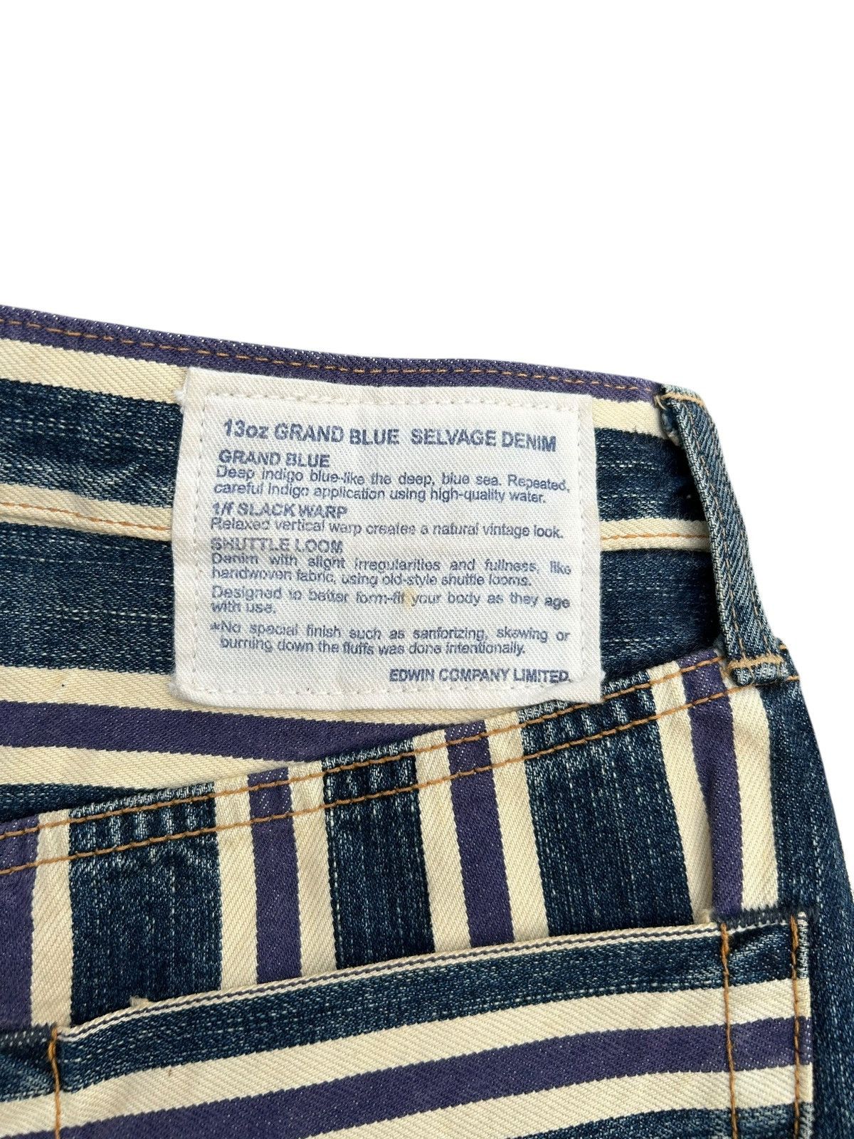 Kapital Vintage Edwin 505 Selvedge Stripe Japanese Denim Jeans Size US 32 / EU 48 - 7 Thumbnail