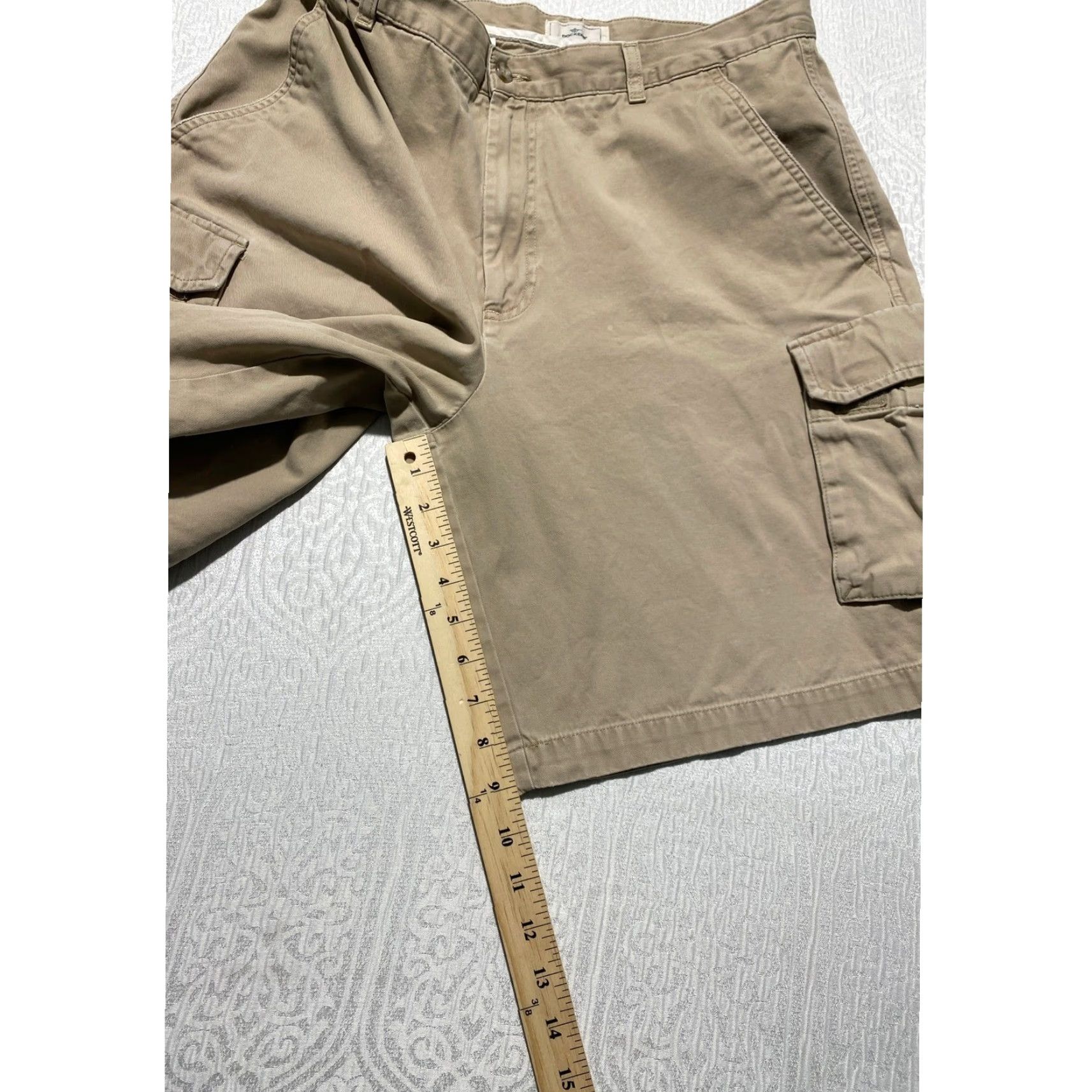Dockers VINTAGE Dockers Mens 36 Khaki Cargo Shorts Relaxed Fit Flat Front 100% Cotton Tan Size US 36 / EU 52 - 6 Thumbnail