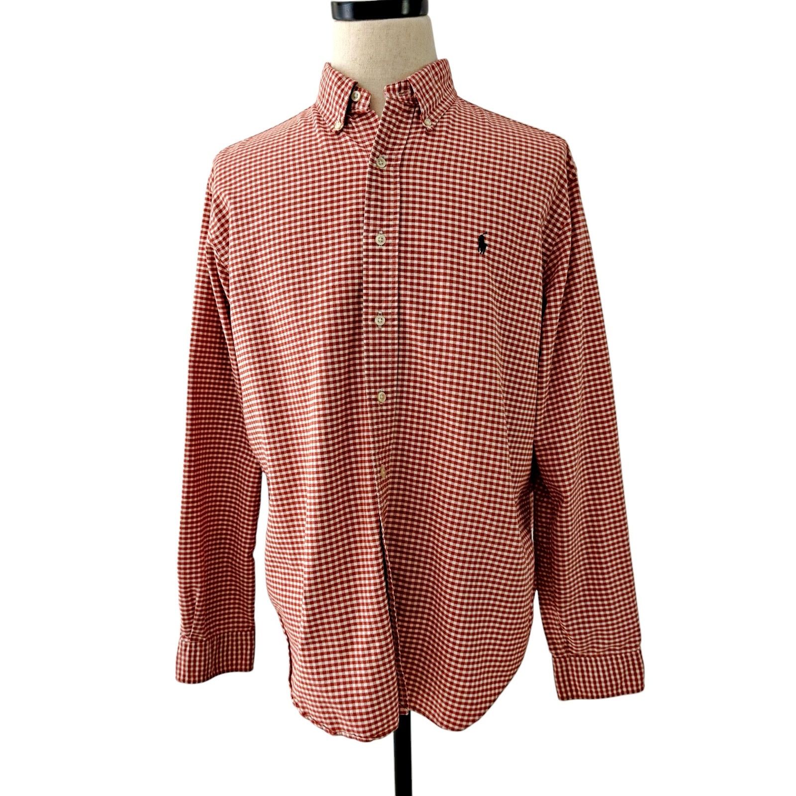 Ralph Lauren Ralph Lauren Red Check Gingham L/S Button Down Classic Shirt Size US XL / EU 56 / 4 - 2 Thumbnail