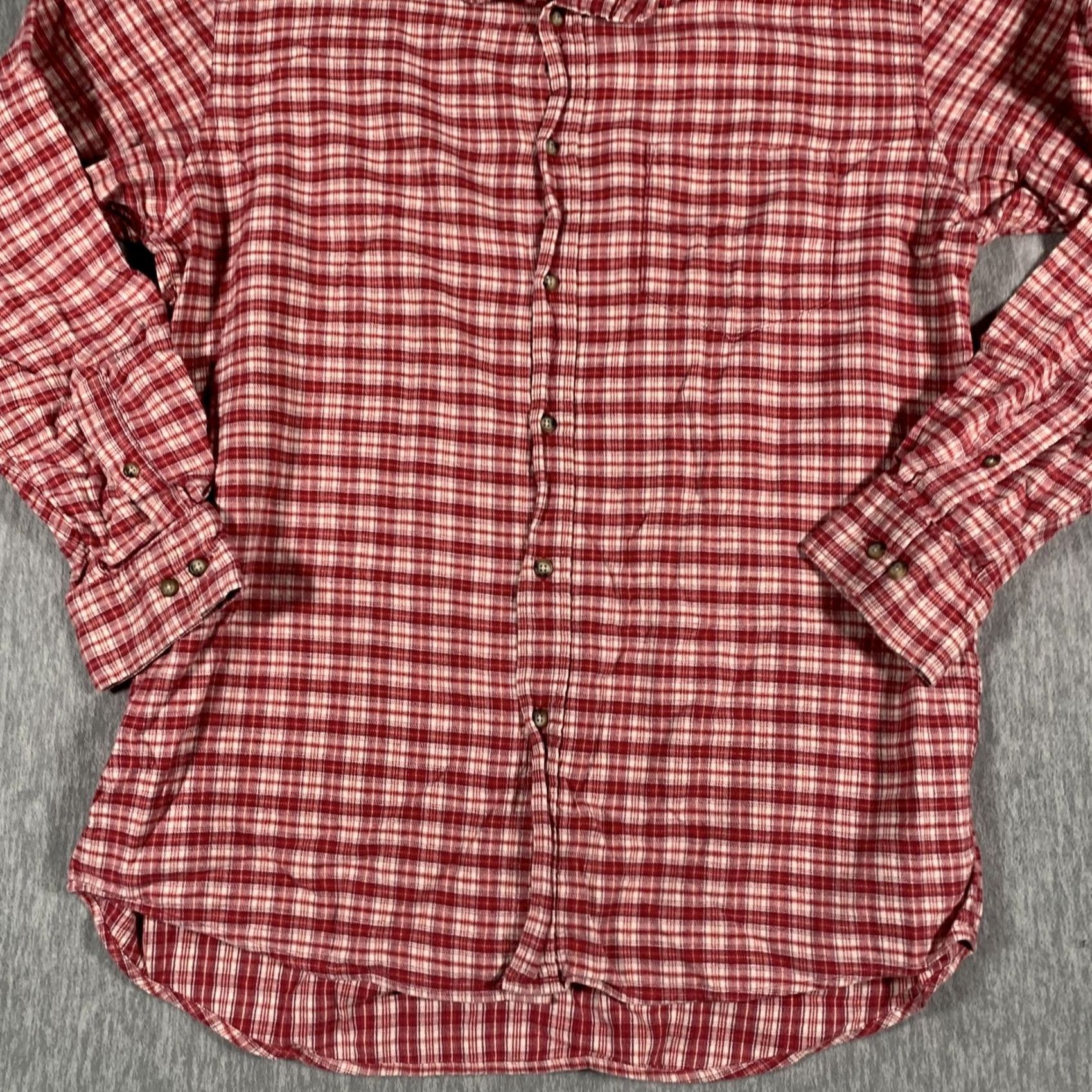 Nordstrom Pure Stuff Nordstrom Shirt Mens Large Red White Plaid Button Down Cotton Casual Shirt Size US L / EU 52-54 / 3 - 3 Thumbnail