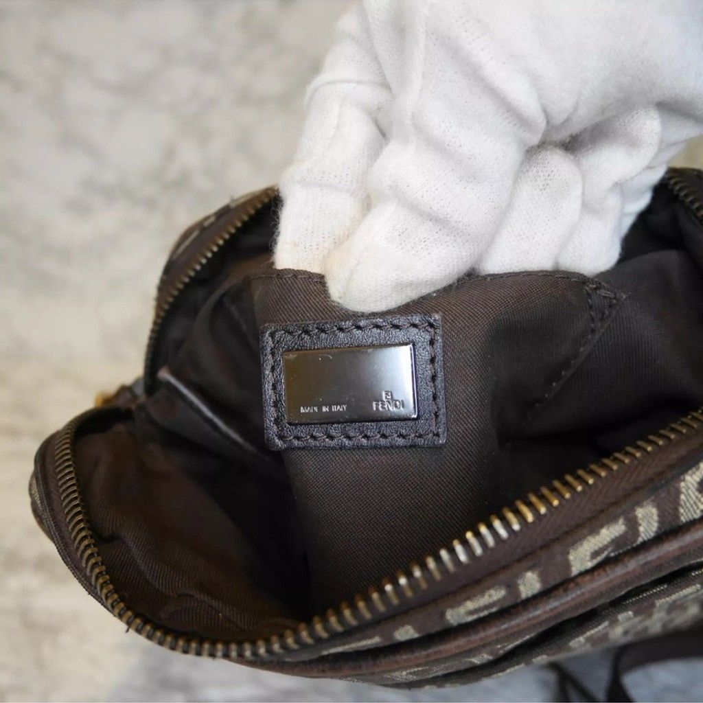 Fendi Fendi Brown Crossbody Bag with Iconic FF Zucca Monogram Size ONE SIZE - 10 Thumbnail