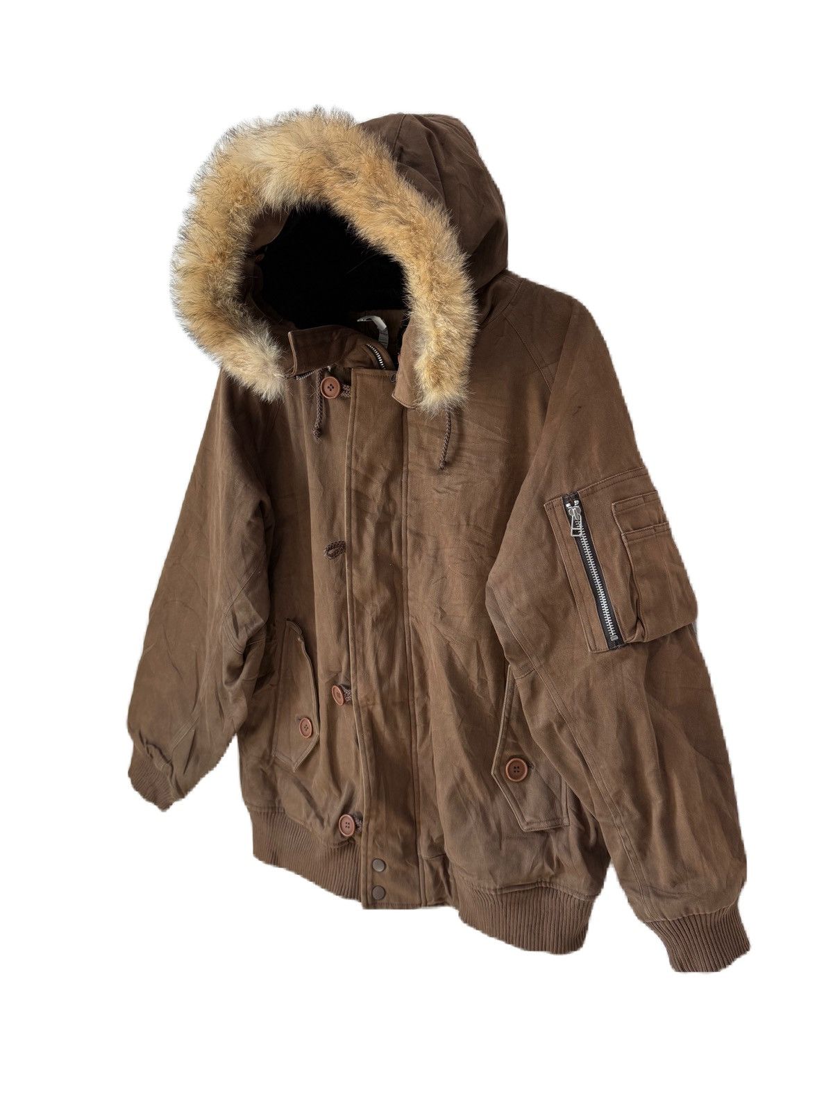 Japanese Brand JAPAN NRAND MOLESKIN BOMBER JACKET NOTA BENE FUR HOODIE Size US M / EU 48-50 / 2 - 2 Thumbnail