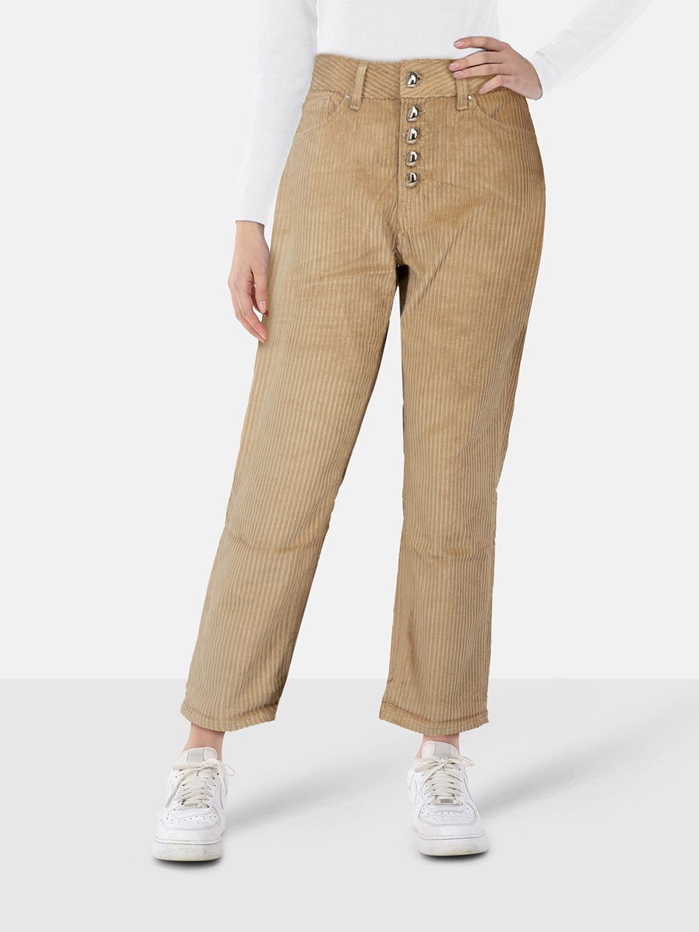 Dondup Camel Velvet Koons Trousers Size 32" / US 10 / IT 46 - 1 Thumbnail