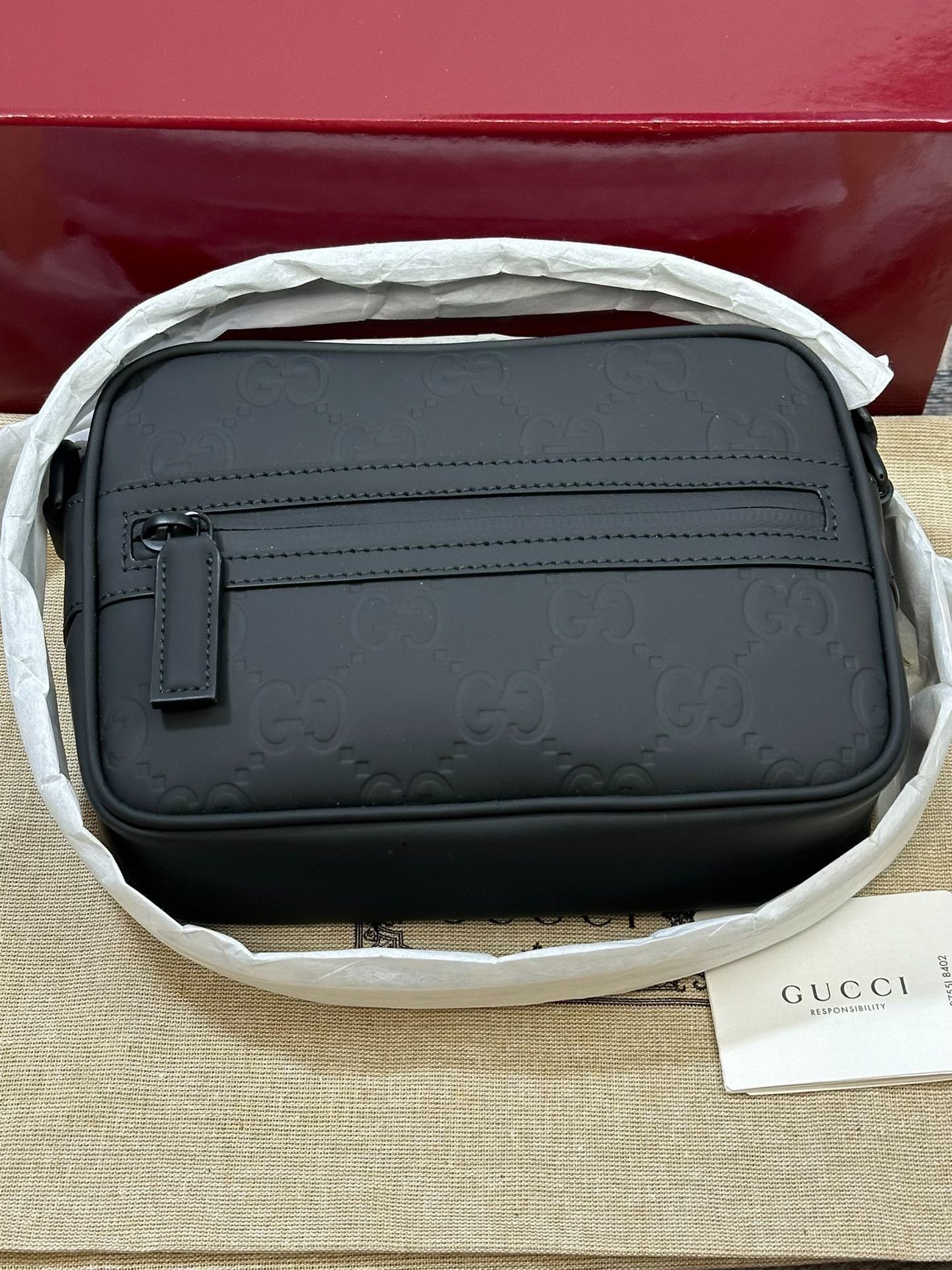 Gucci Gucci Black Embossed Logo Camera Bag Size ONE SIZE - 1 Thumbnail
