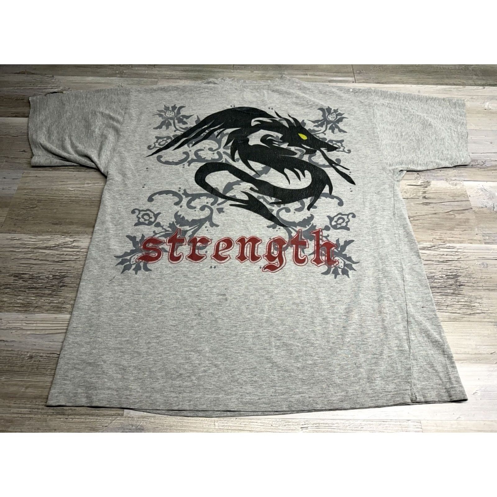 Doublet VINTAGE Johnny Blaze Street Mall Goth Double Sided Graphic Tee Dragons Sz XL Shirt Mens Gray Ceramic? Size 46R - 2 Thumbnail
