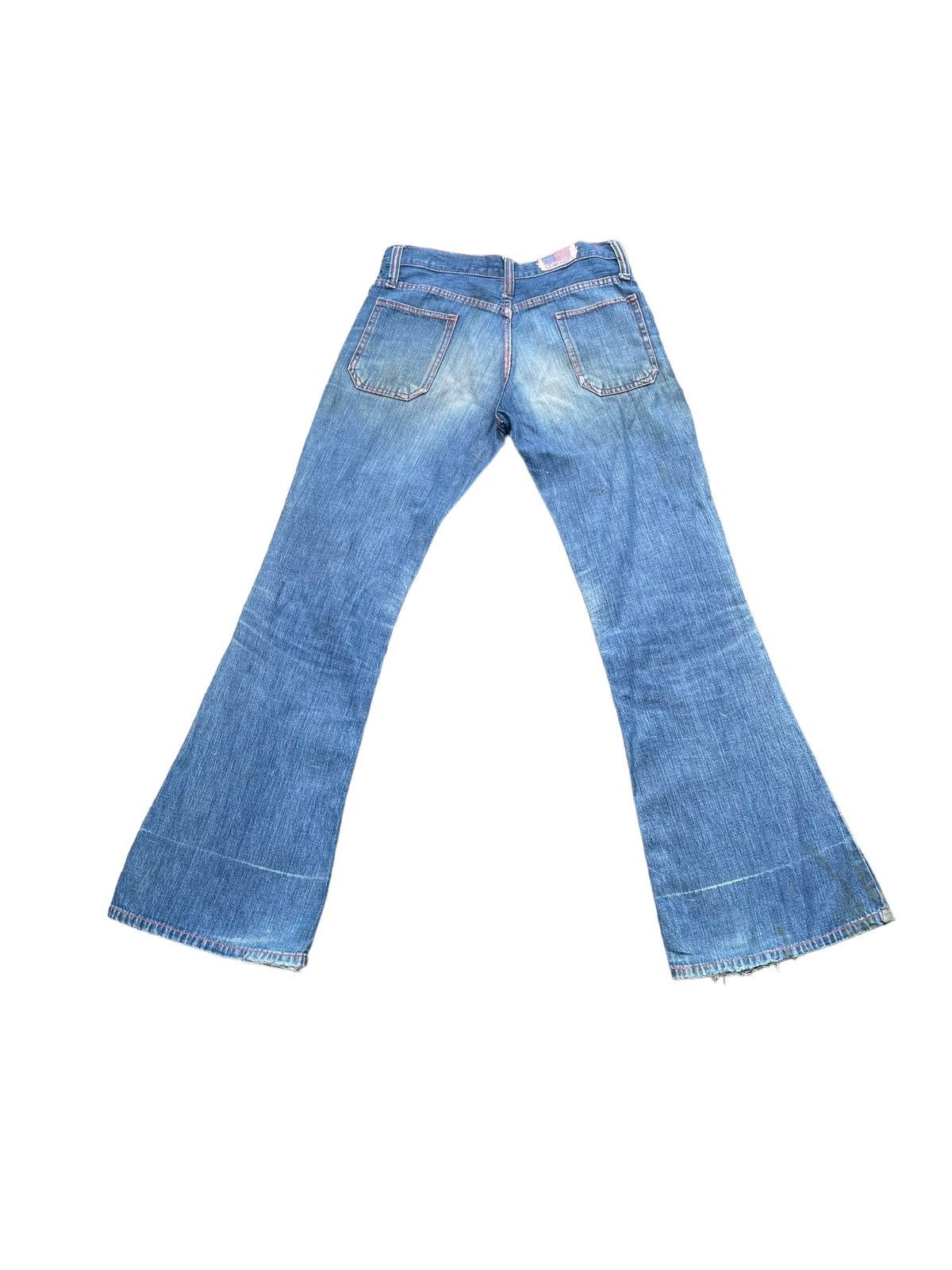 Japanese Brand Vintage Flare Jeans East Faded Denim Size 29" - 9 Thumbnail